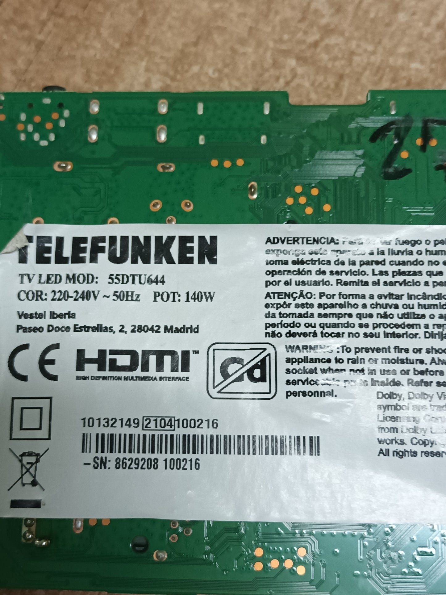 17MB230, PLACA MAIN TELEFUNKEN (ref-257)