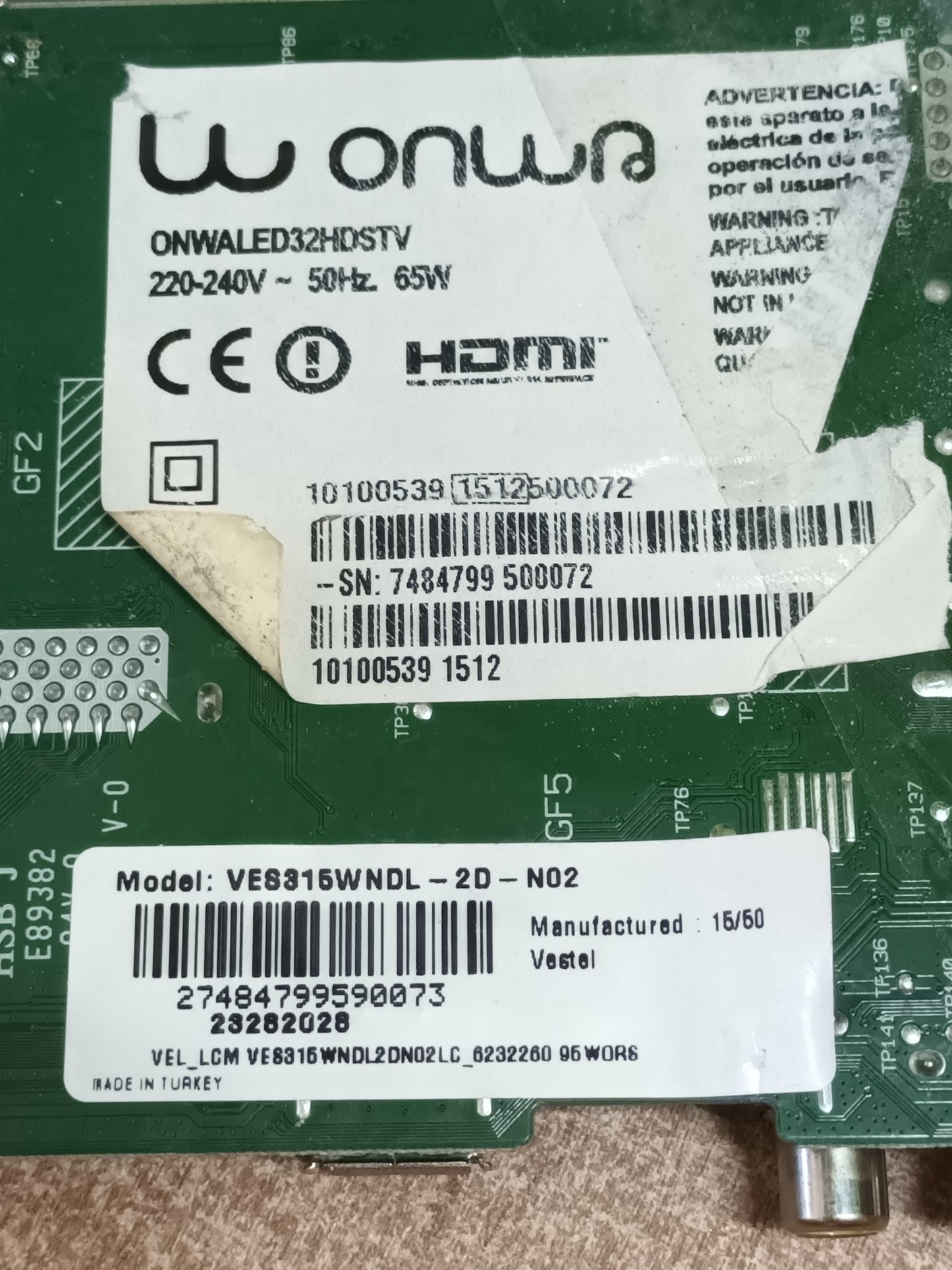 17MB97, PLACA MAIN vestel (ref-314)