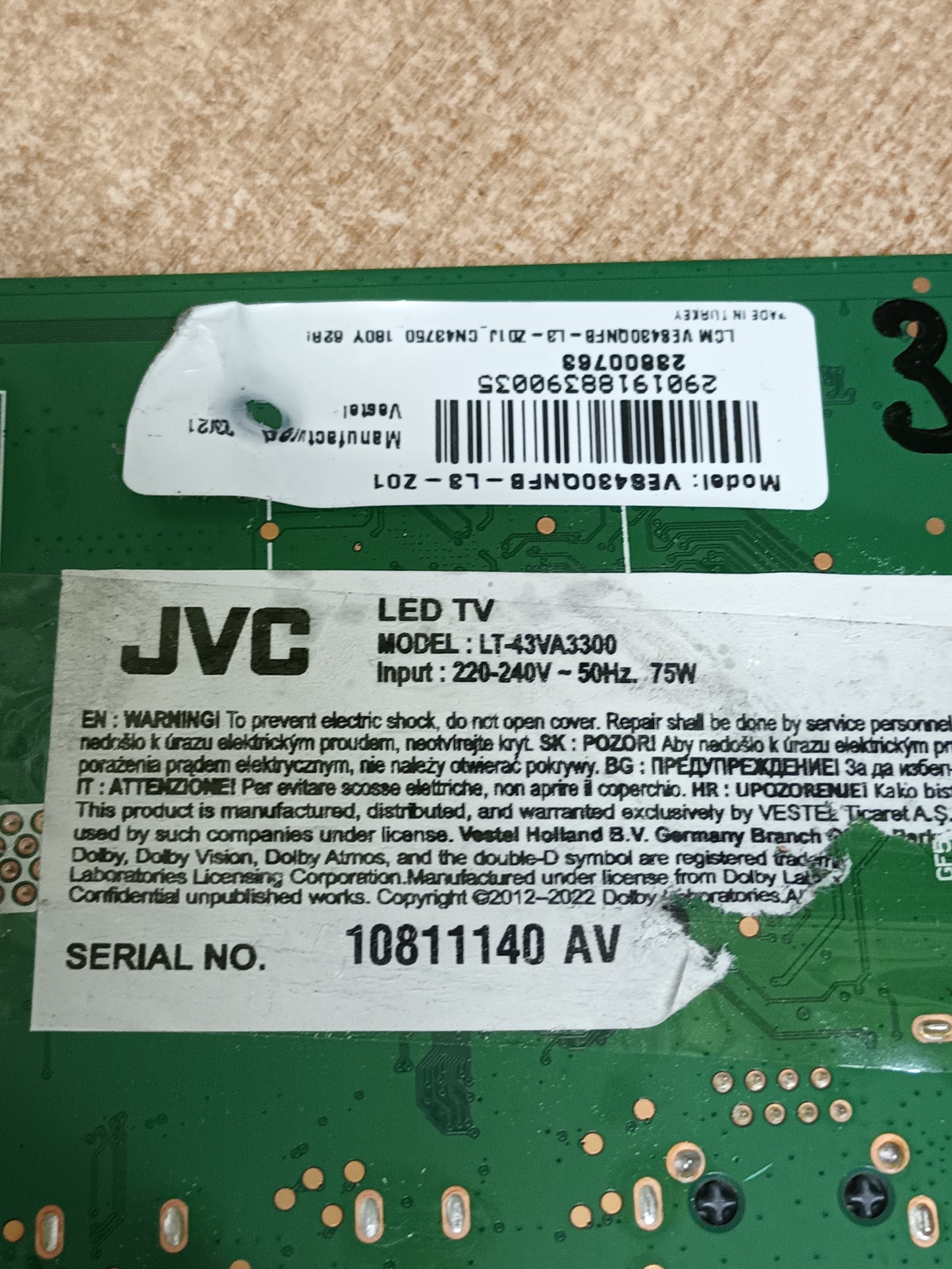 17MB185Y, PLACA MAIN vestel (ref-384)