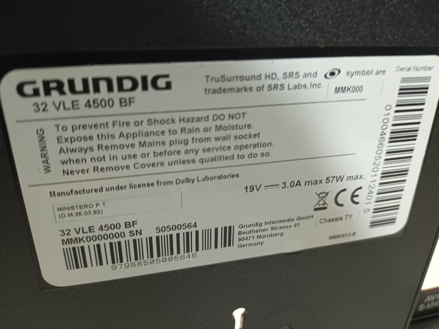 Soporte TV GRUNDIG 32VLE4500BF, (ref-69)