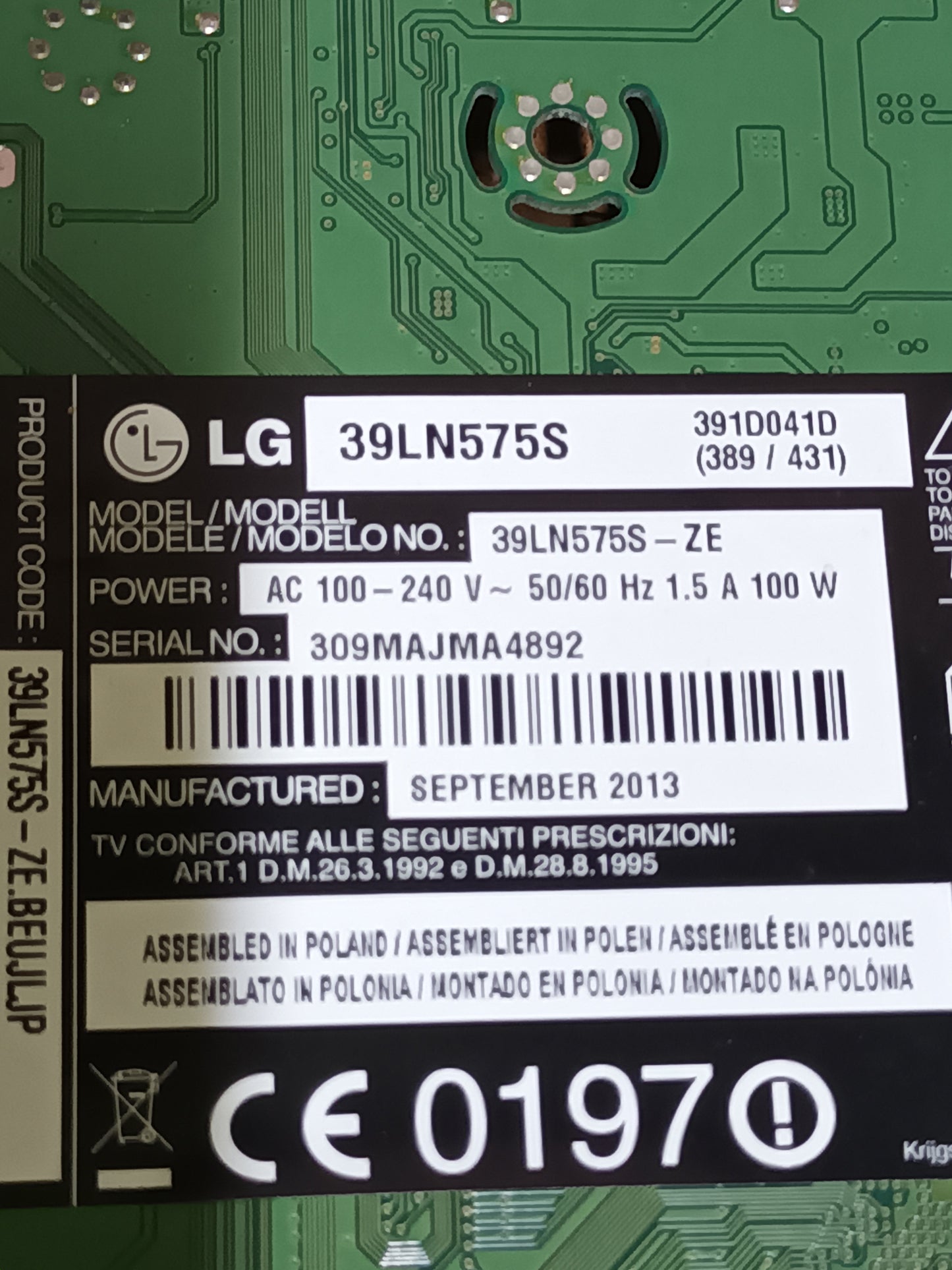 EAX64905301(2.2) Fuente alimentación LG (F-105)