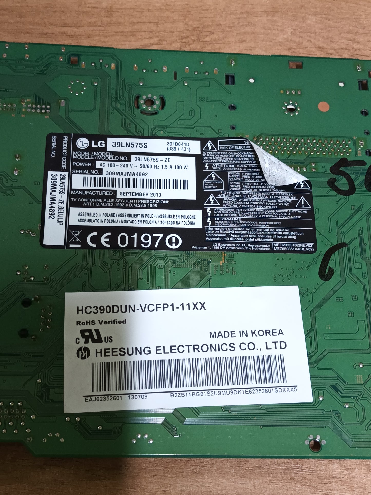 V390HJ1-CE1, PLACA T.COM LG, (T-13)