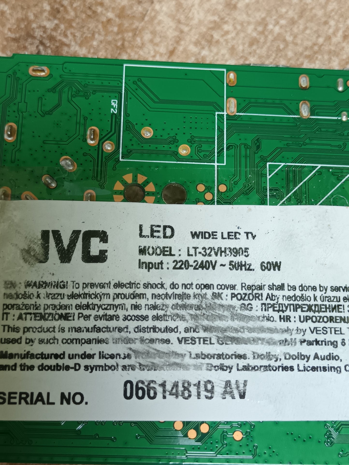 17MB140C, PLACA MAIN DE TV JVC LT-32VH3905