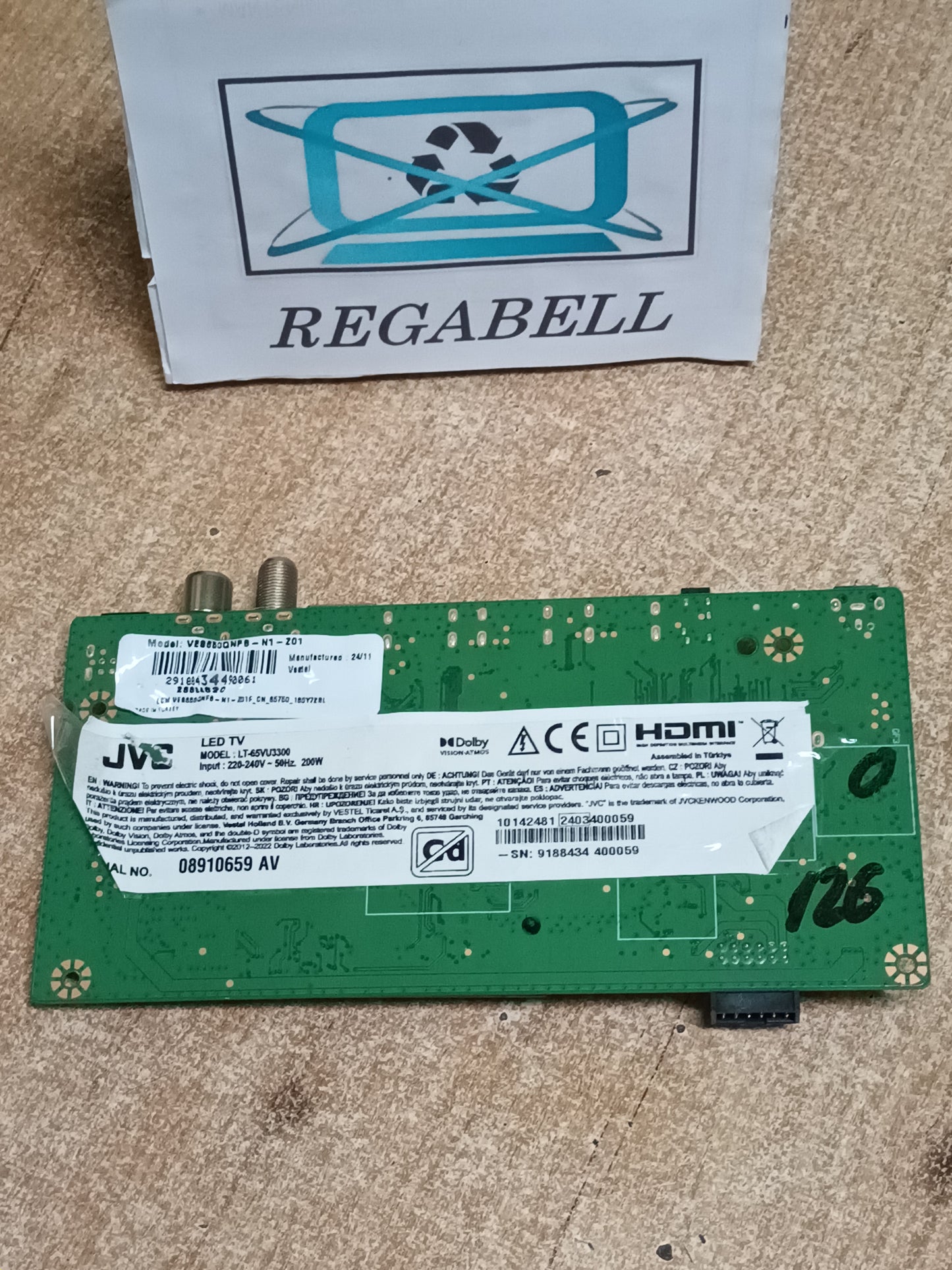 17MB180Y, PLACA MAIN TV JVC LT-65VU3300
