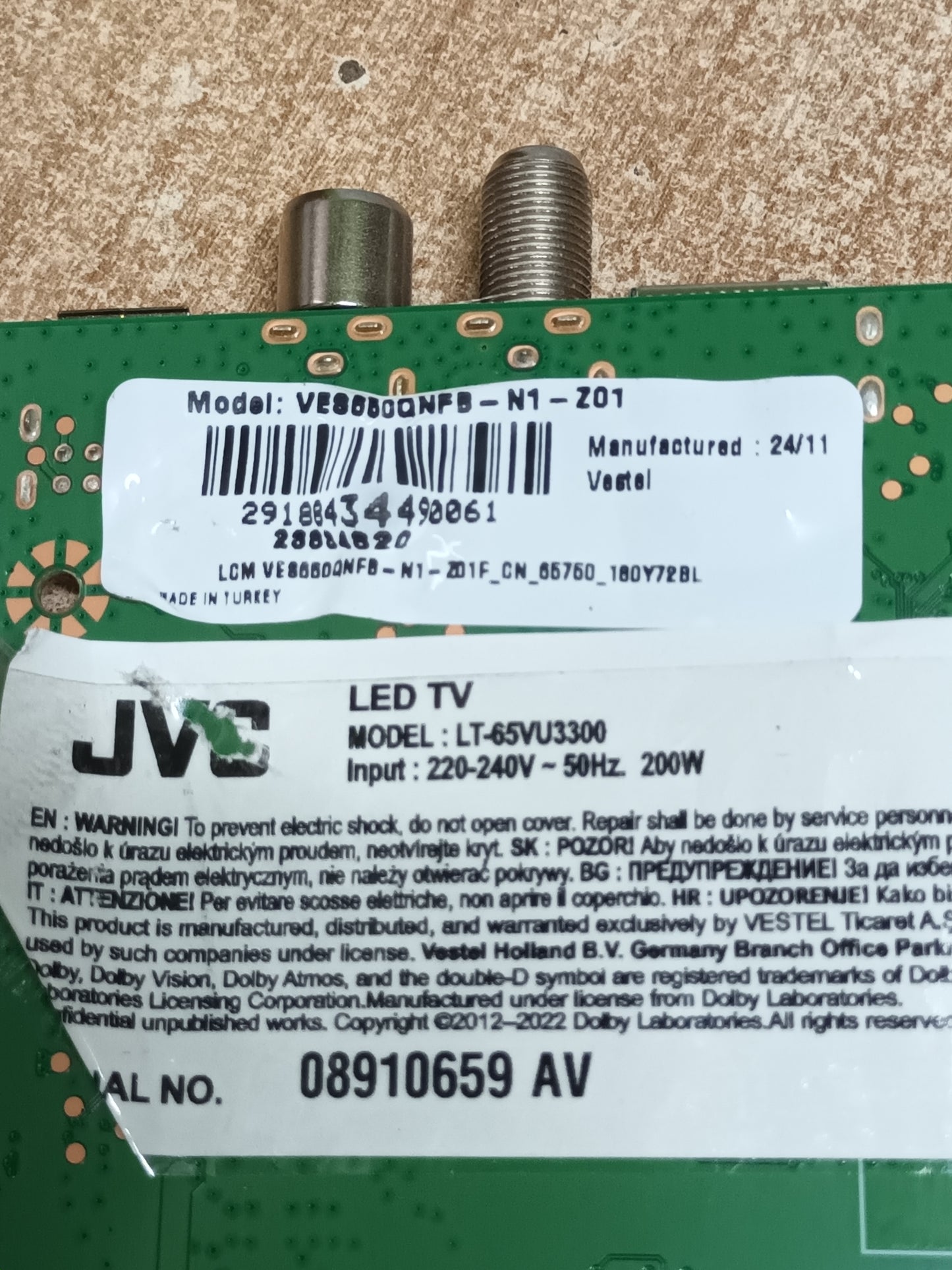 17MB180Y, PLACA MAIN TV JVC LT-65VU3300