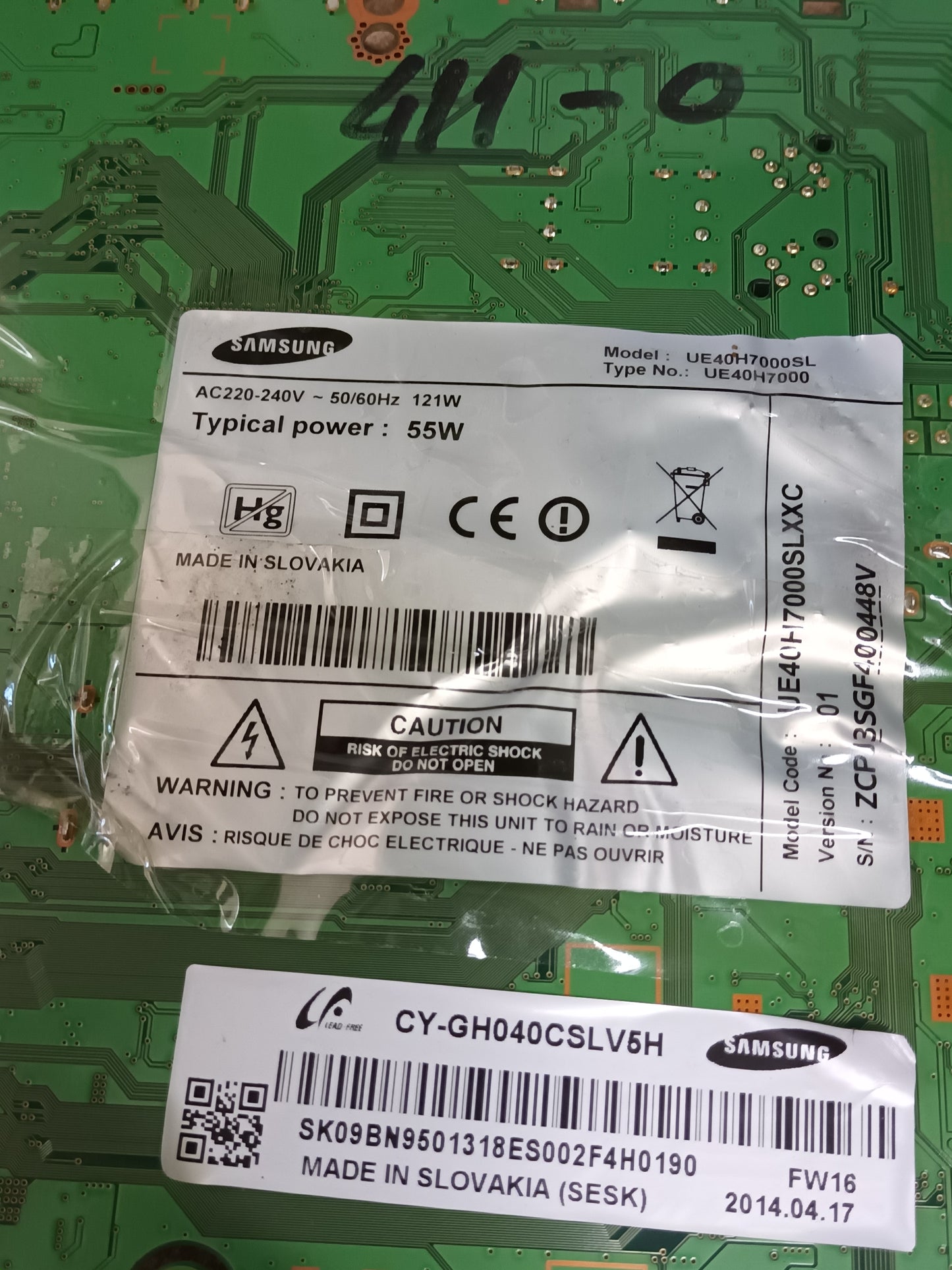 Placa base Samsung UE40H7000SL BN94-07343A