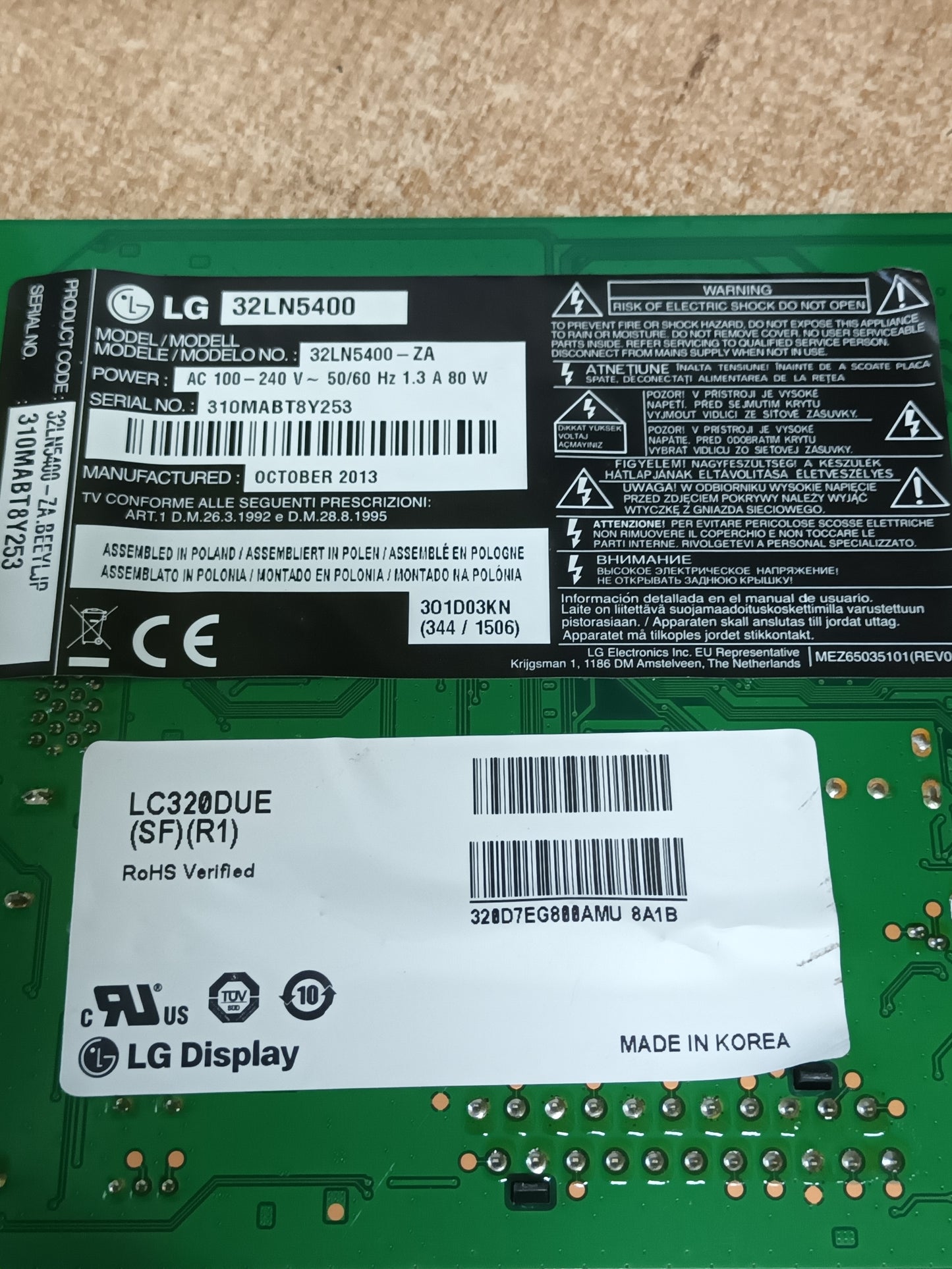EAX64891403(1.0), placa main de TV LG32LN5400