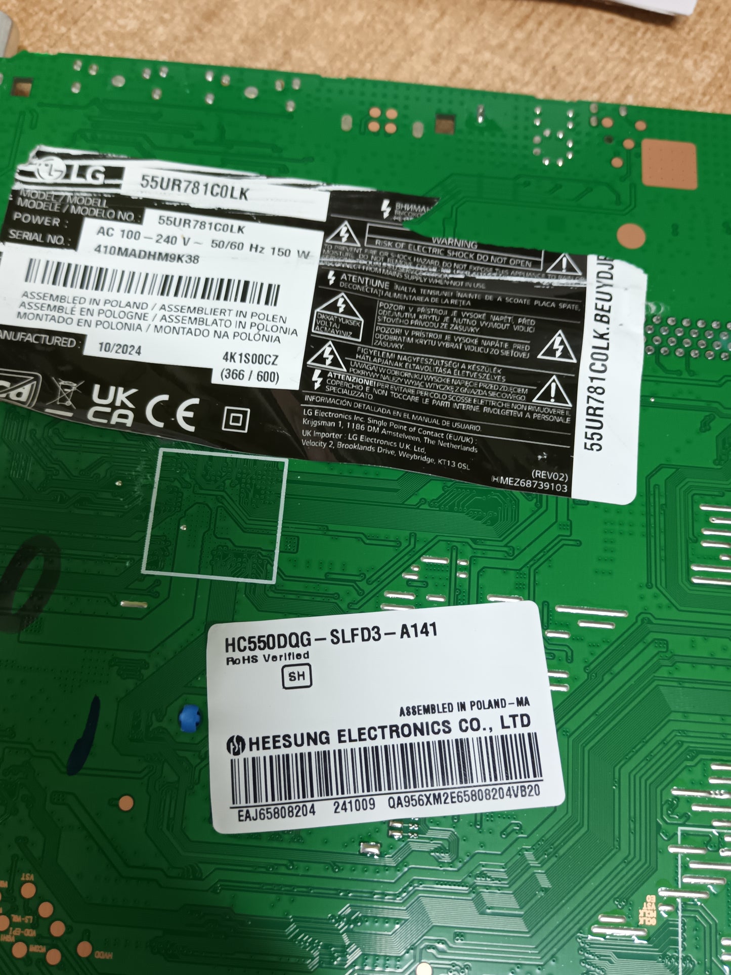 EAX70042605(1.0), placa main de TV LG55UR751C0LK