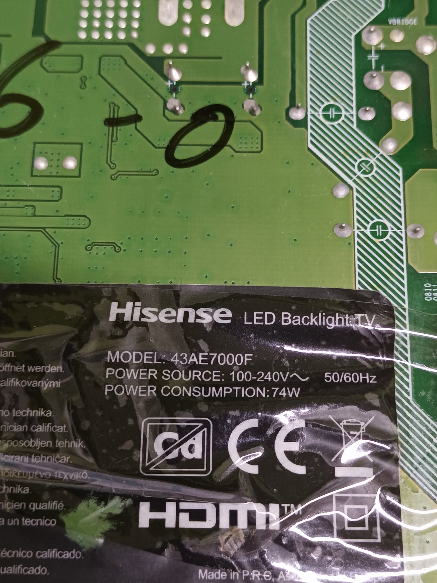 RSAG7.820.11288/R0H, PLACA MAIN HISENSE 43AE7000F