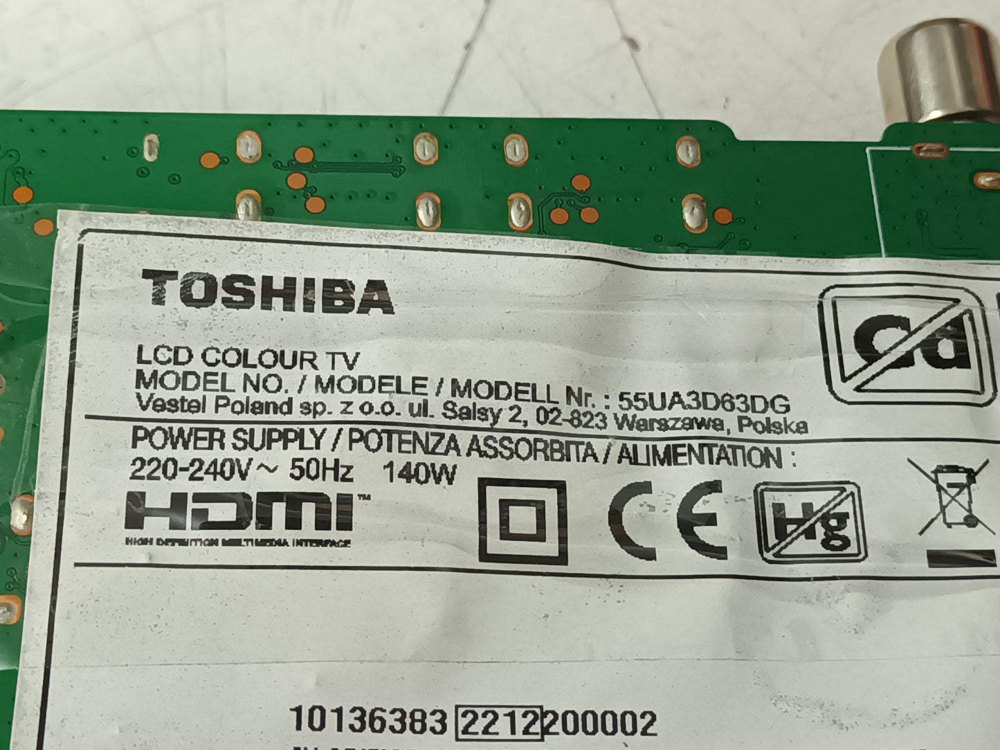 KIT 4 tiras de retroiluminación de TOSHIBA 55UAD63DG ref.371