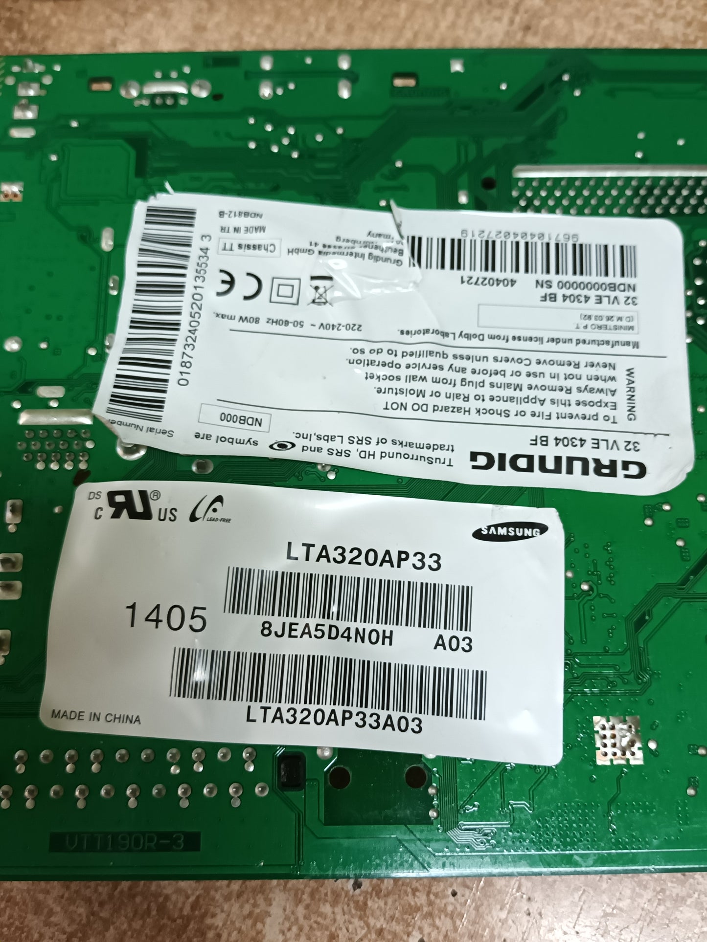 VTT190R-3 V-0, DE TV GRUNDIG 32VLE4304BF,(ref-268)