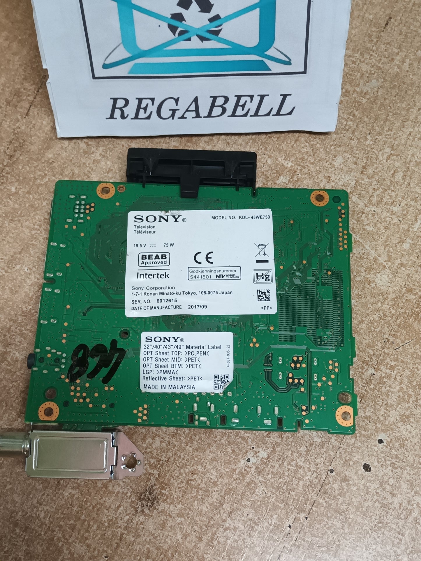 1-981-541-21, MAIN DE SONY KDL-43WE750, (ref-468)