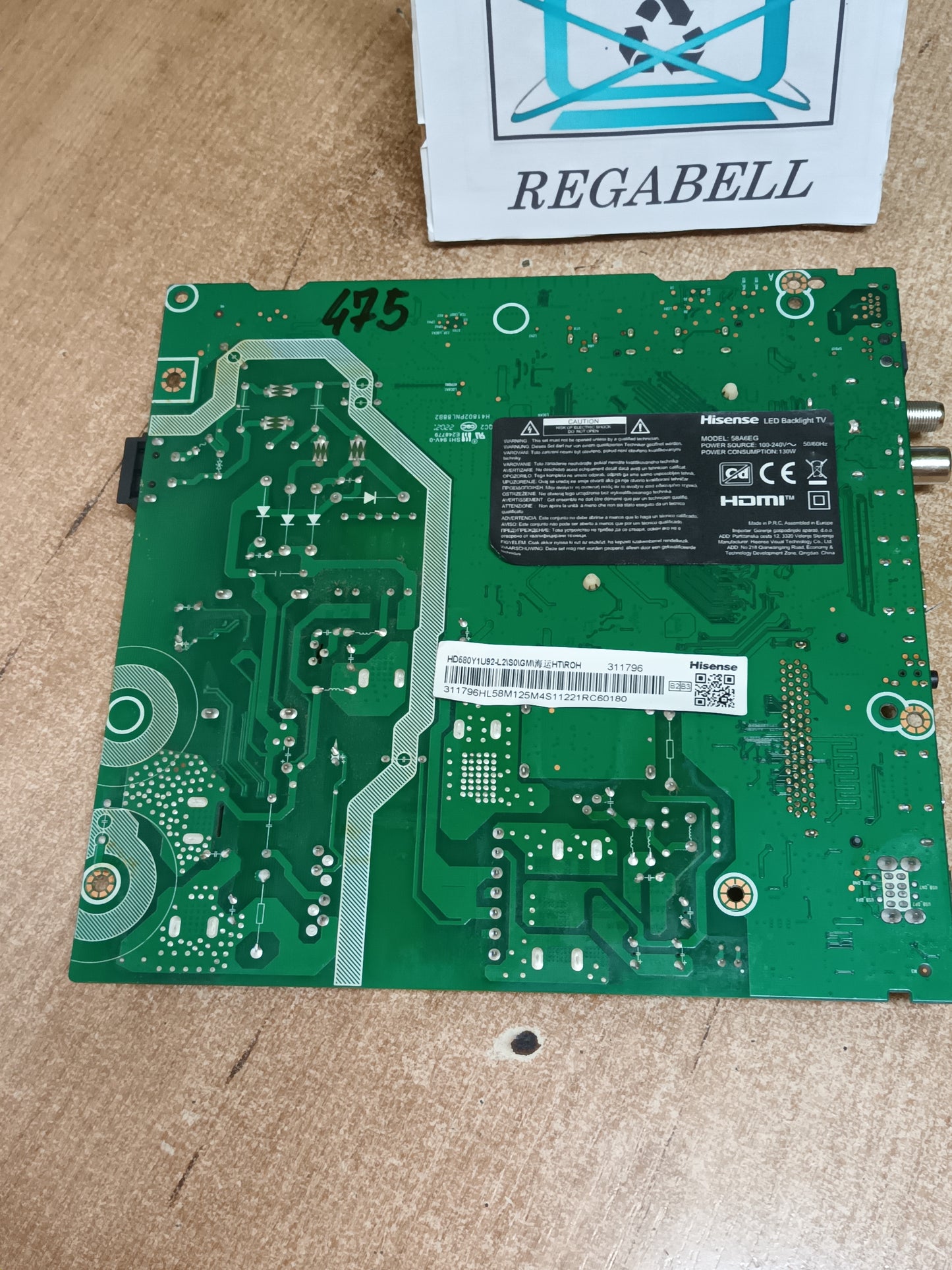 RSAG7.820.11742/R0H, de tv HISENSE 58A6EG, ref-475