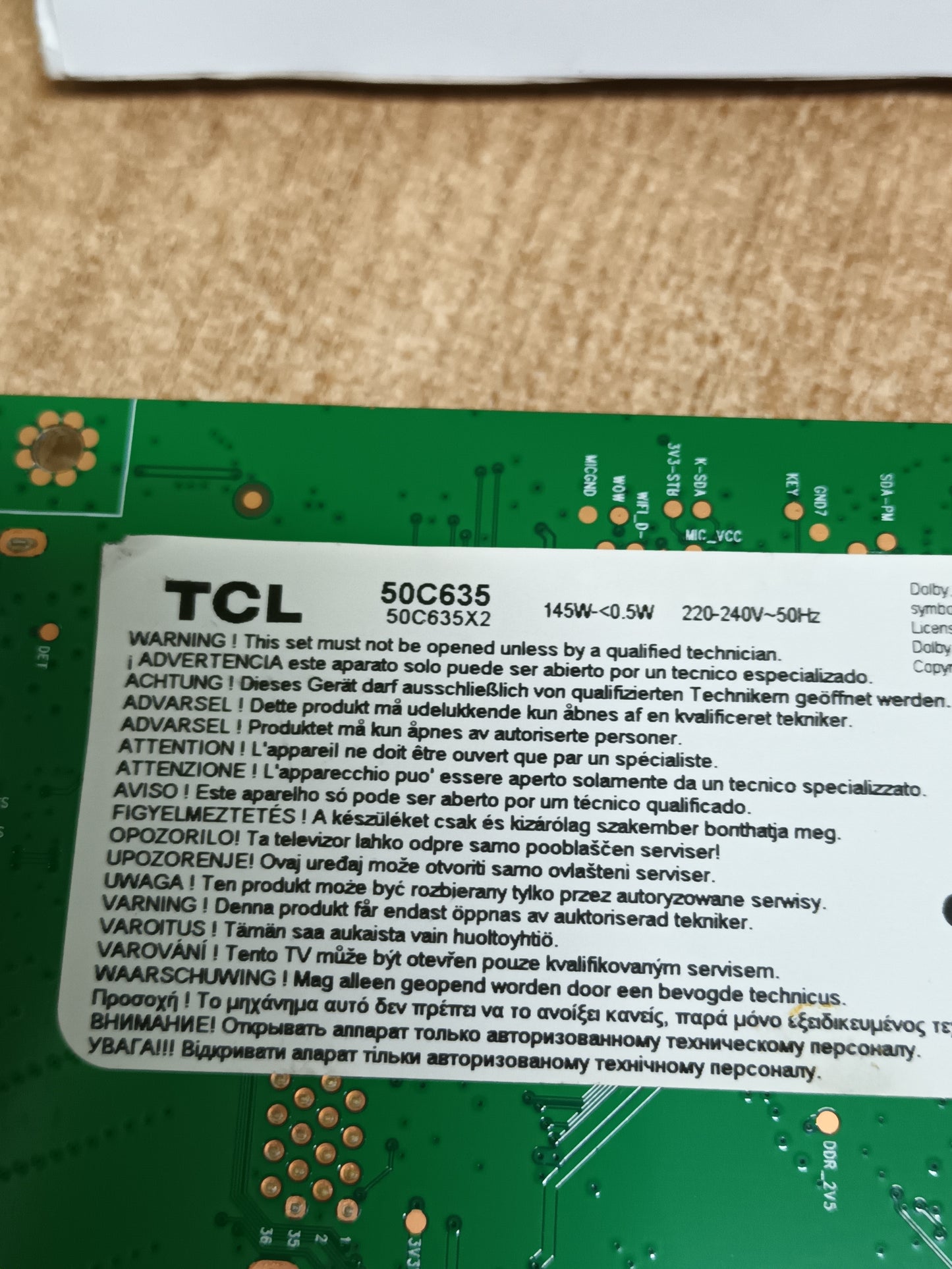 40-R51MG8-MAC2HG, DE TV TCL 50C635, (ref-484)