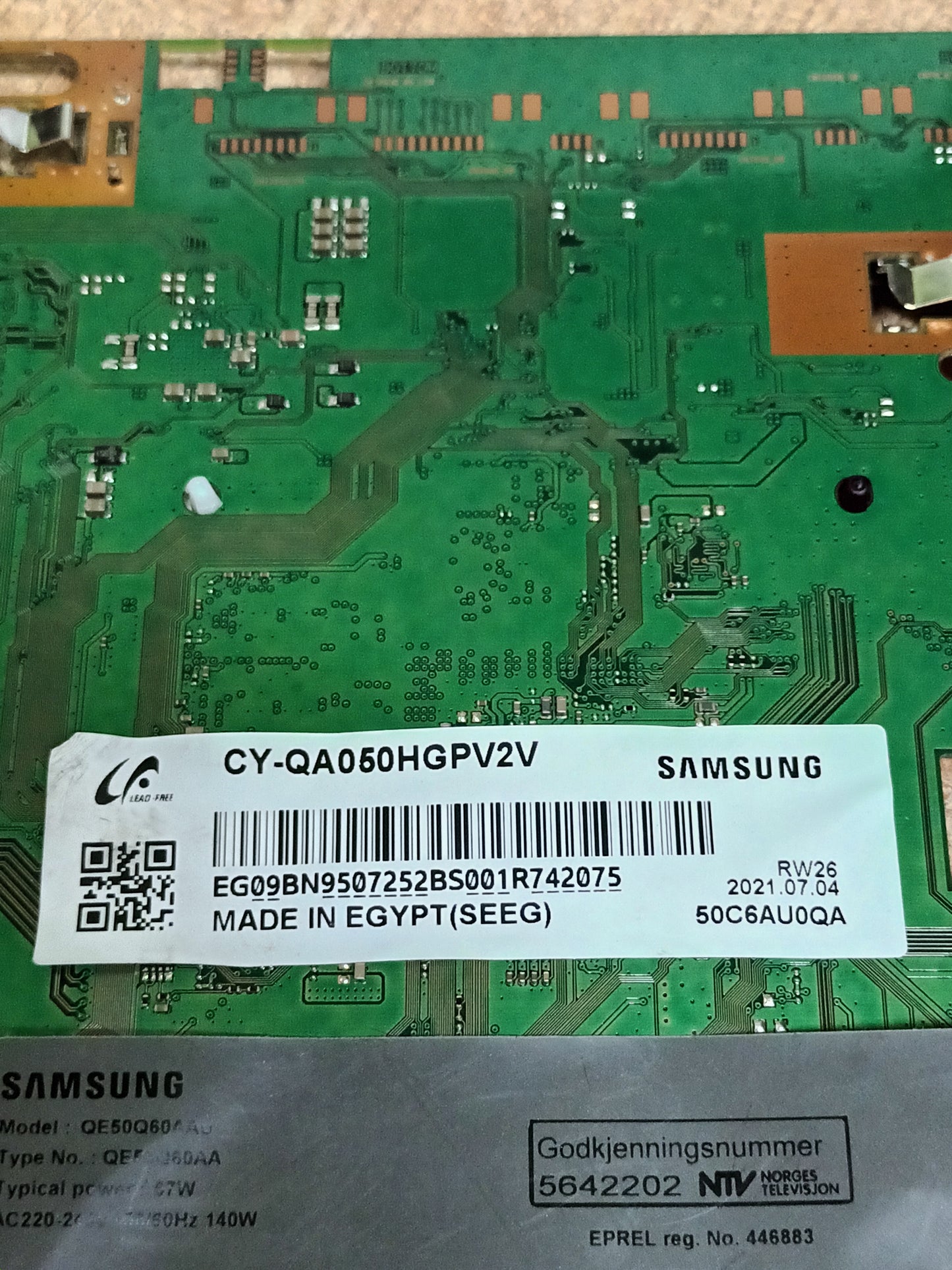 BN94-16448X, PLACA MAIN DE TV SAMSUNG QE50Q60AAU
