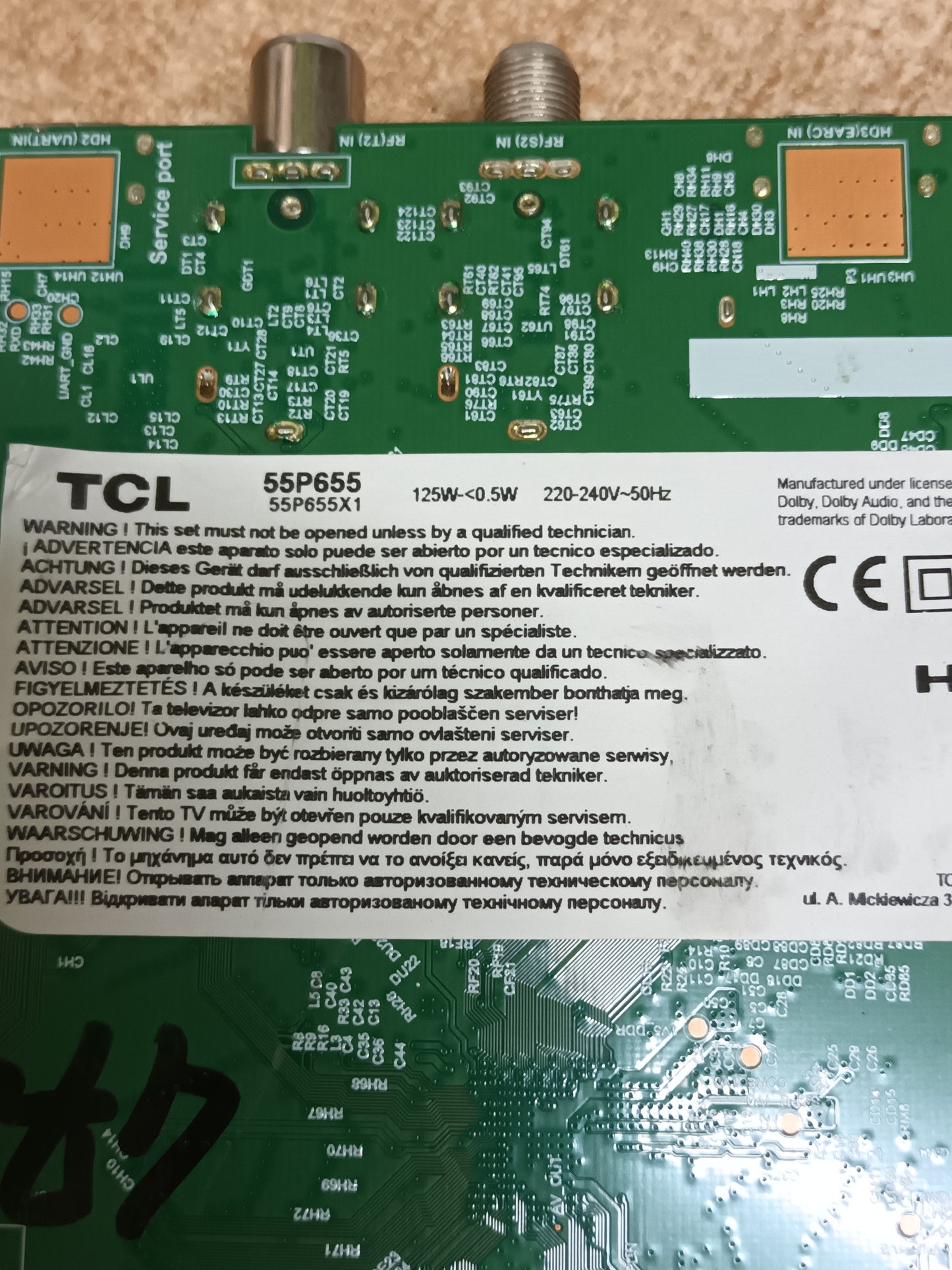 placa main, TD.RT2851AT.771 (T), desmontada de TV TCL 55P65