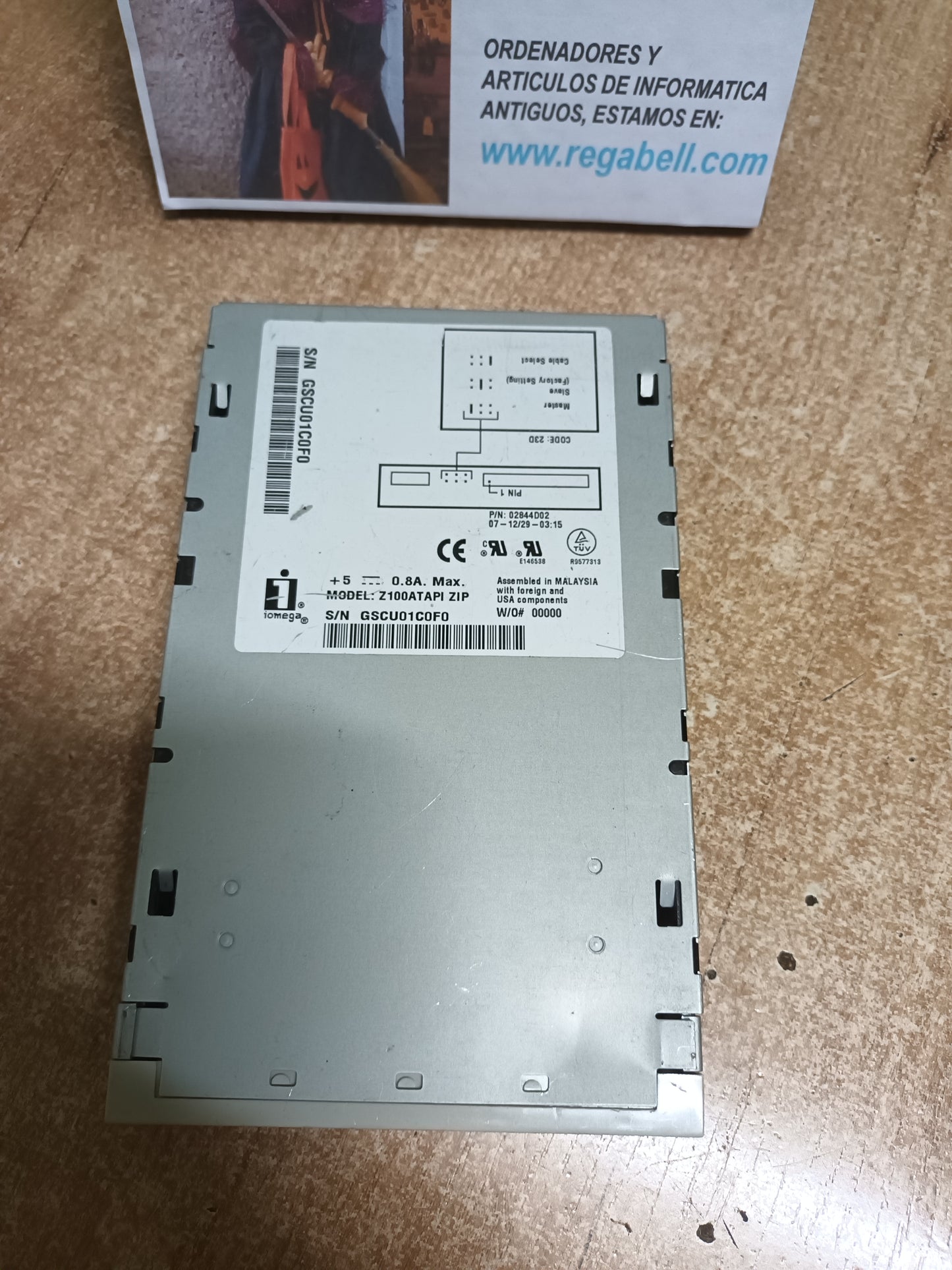 UNIDAD ZIP IOMEGA: Z100 ATAPI ZIP