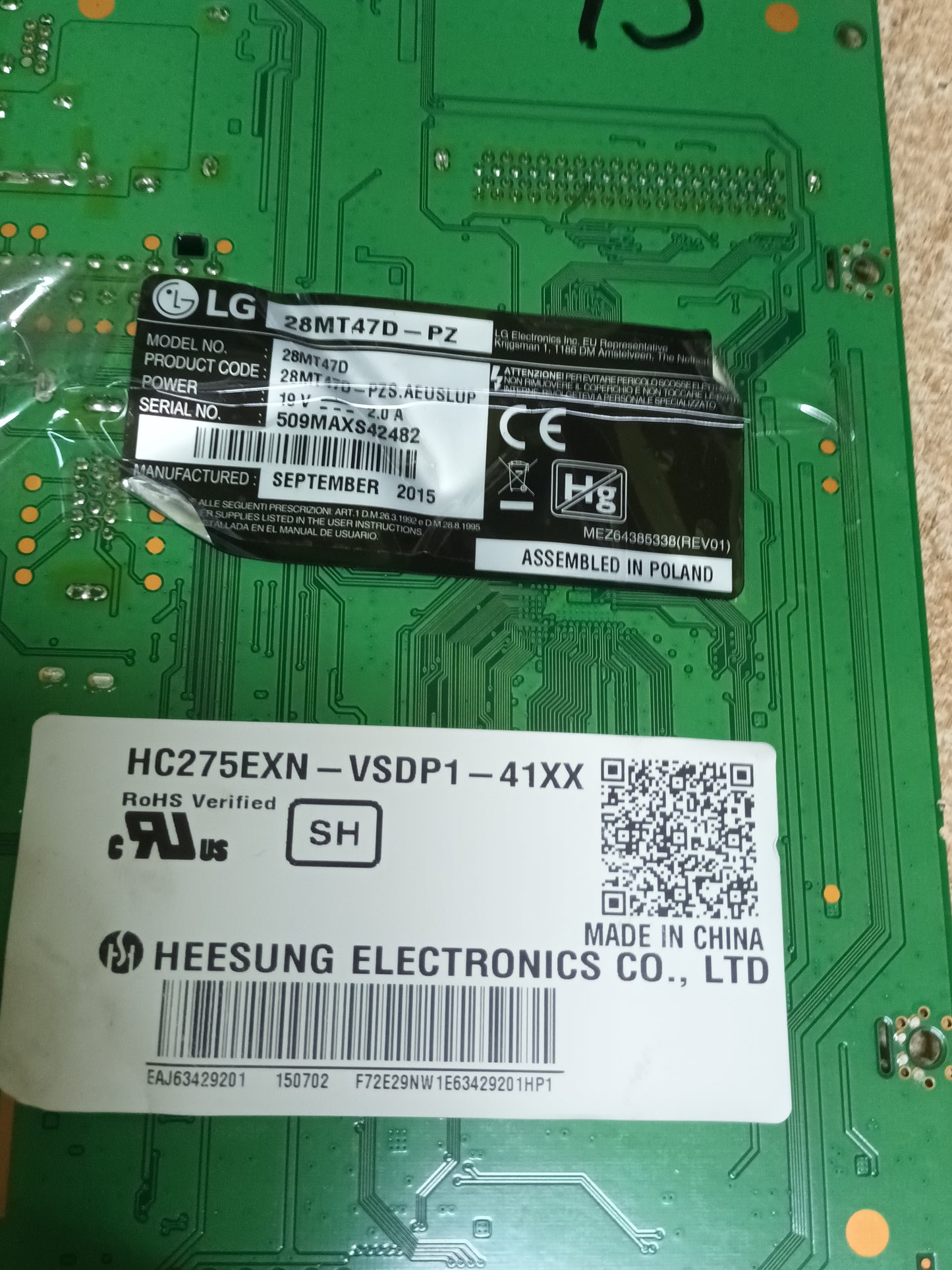 placa main EAX66226302(1.2) MAIN, de tv LG28MT47D-PZ