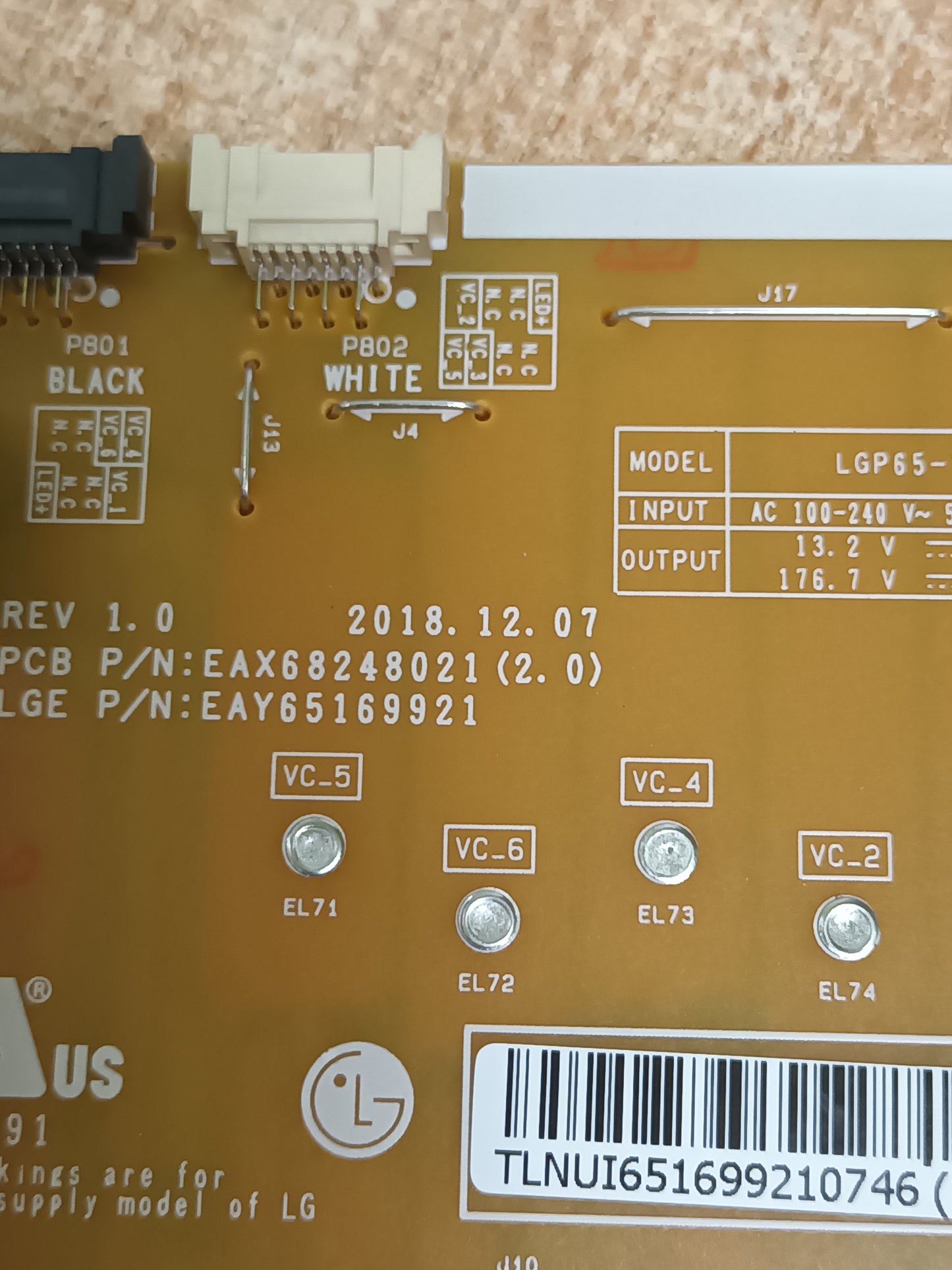 EAX68248021(2.0), FUENTE DE TV LG65NANO806NA
