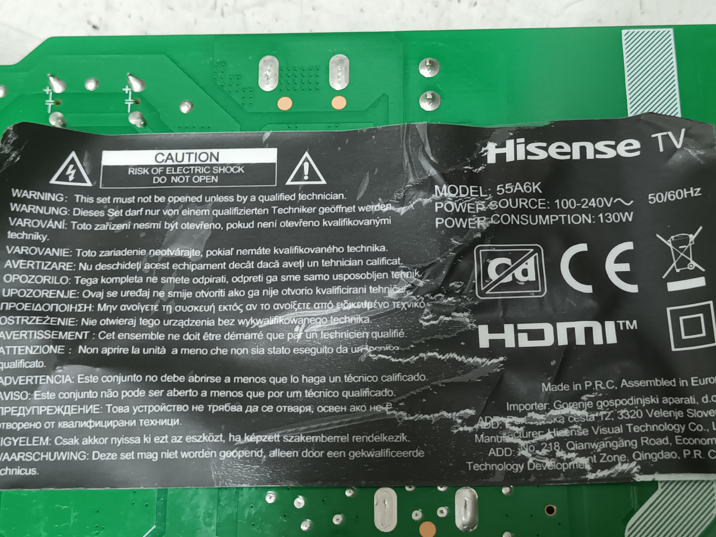 KIT 2 tiras de retroiluminación HISENSE 55A6K