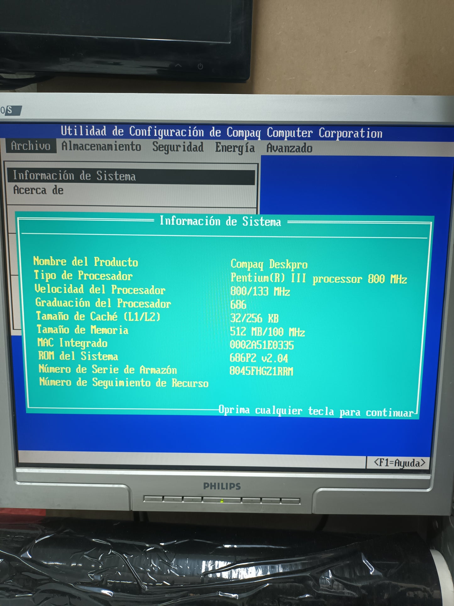 n-18, hp compaq, Pentium III 800MHz, y Windows xp