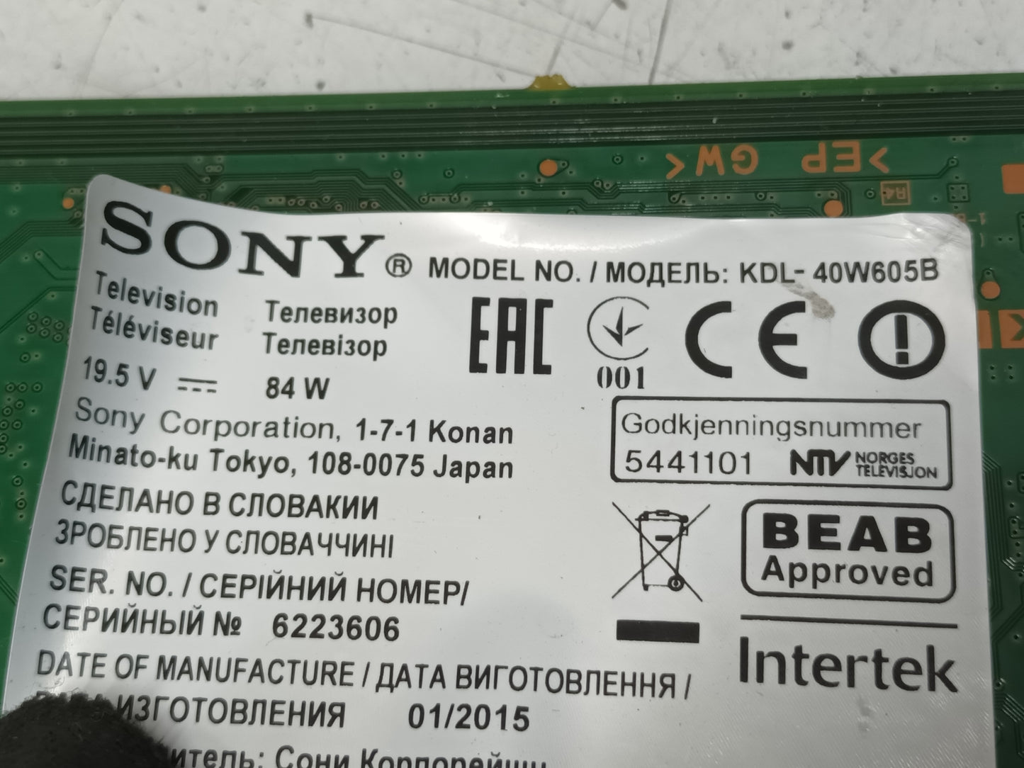 Kit 10 tiras LED de SONY KDL-40W605B,