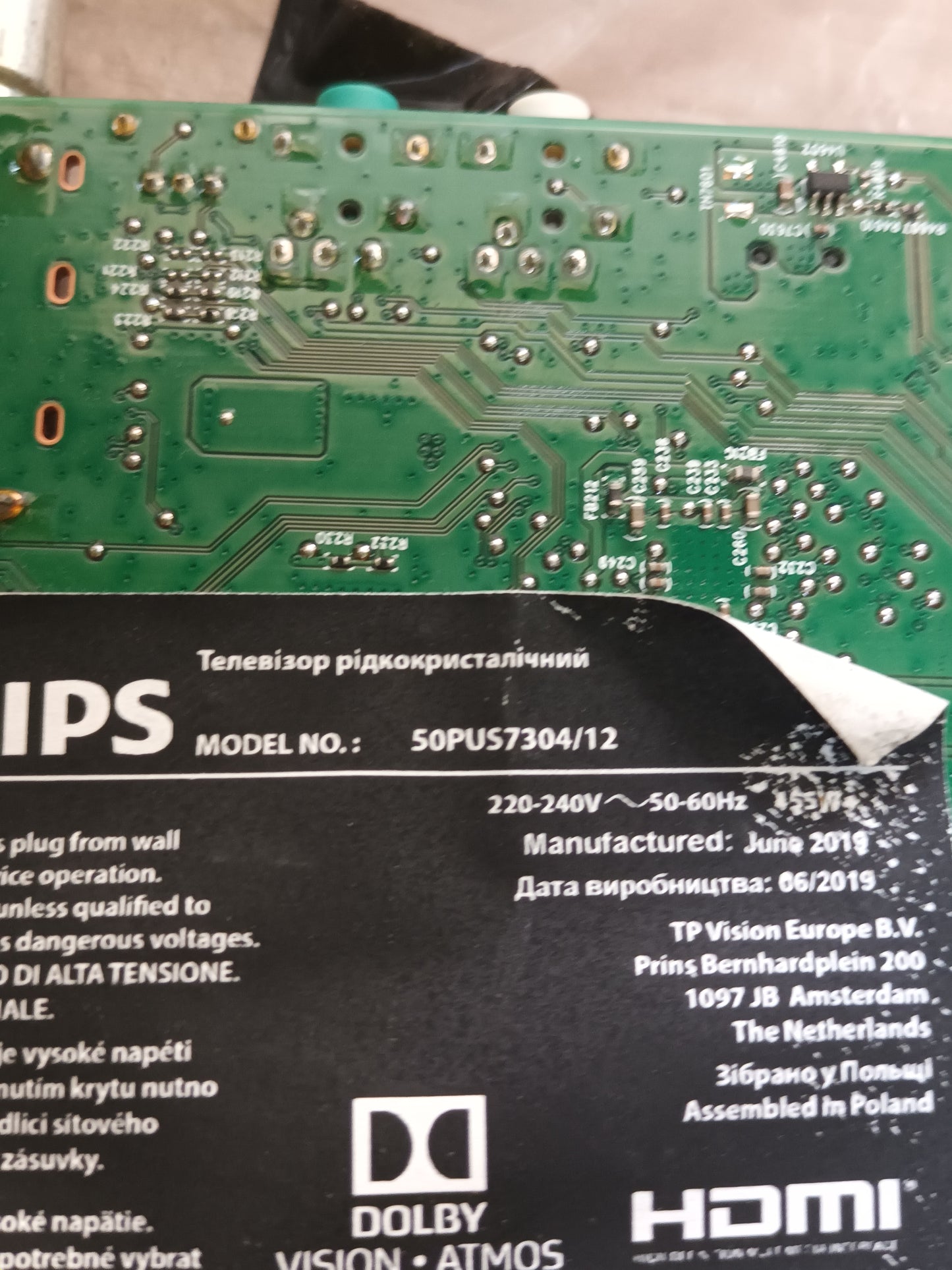 TPV 715GA018-P01-000-003S, DE PHILIPS 50PUS7304/12