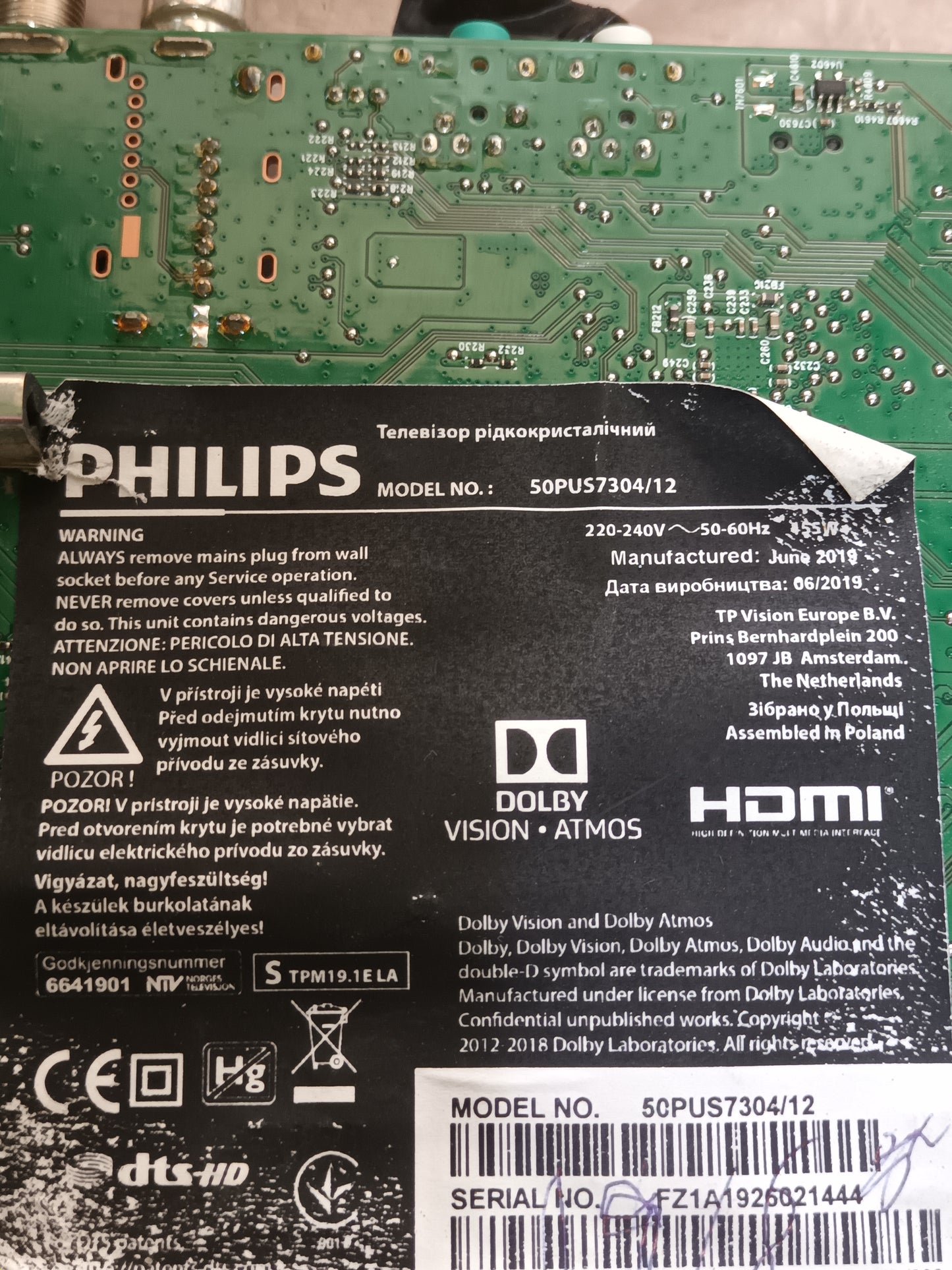 CV500U1-T01-CB-1, DE TV PHILIPS 50PUS7304/12
