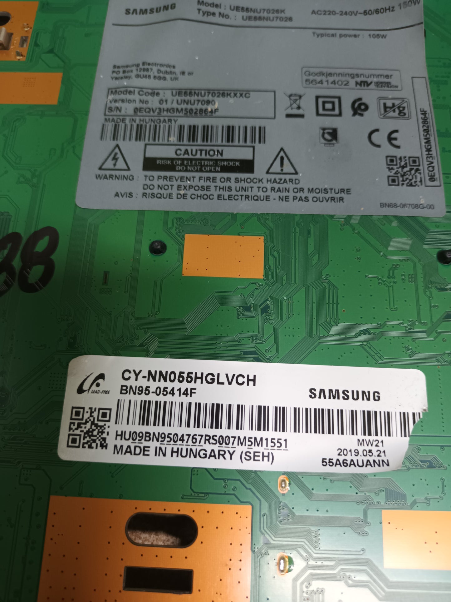 BN94-12869G, DE TV SAMSUNG UE55NU7026K, (ref-288)