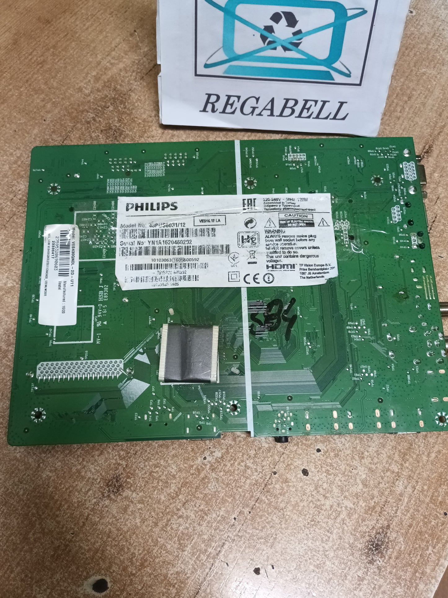 17MB120, DE TV PHILIPS 43PUS6031/12, (ref-384)