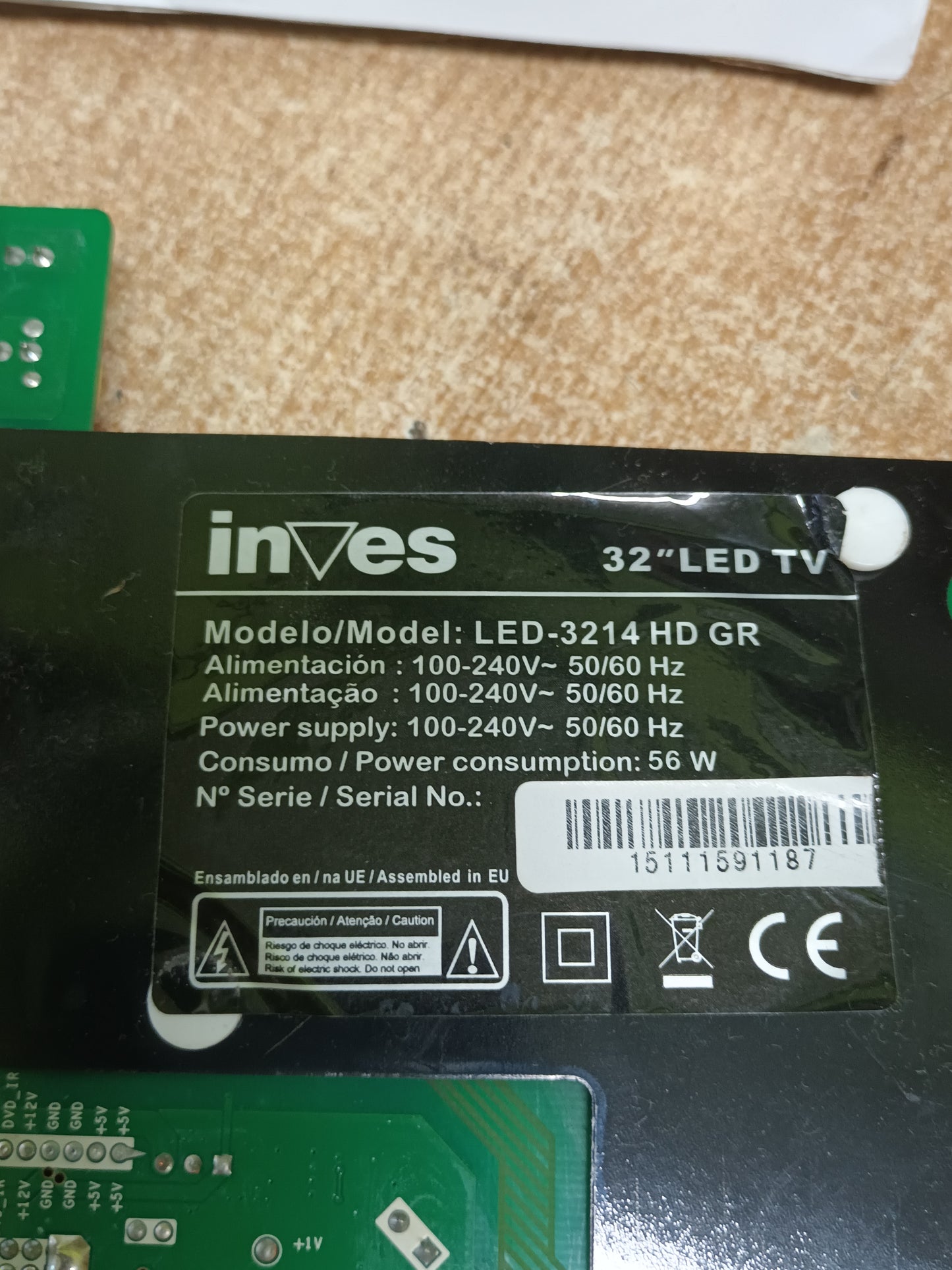 CV9202H-A39, DE TV INVES LED-3214HD GR, (ref-76)