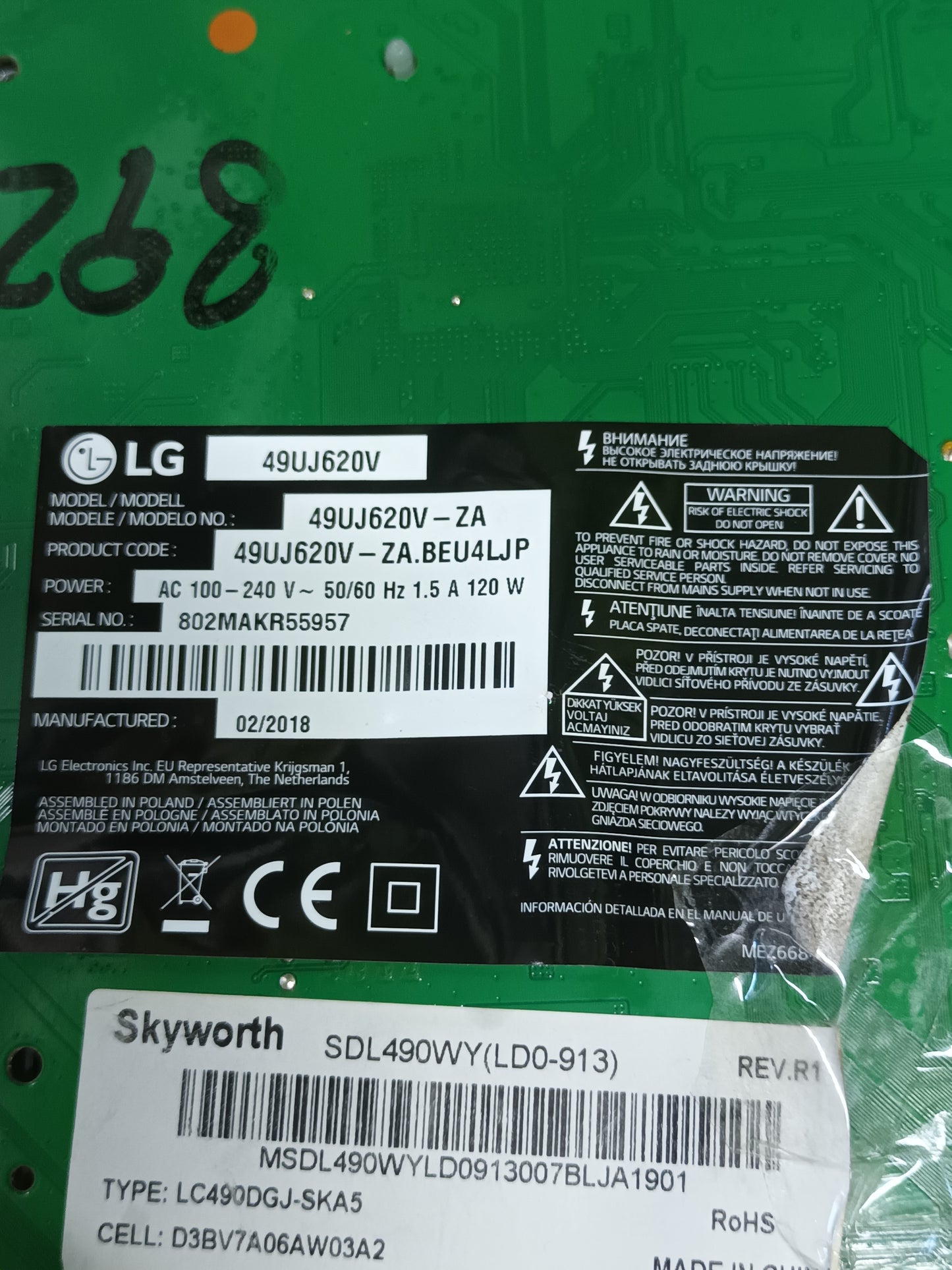 EAX67133404(1.0) DE TV LG49UJ620V (ref.392)