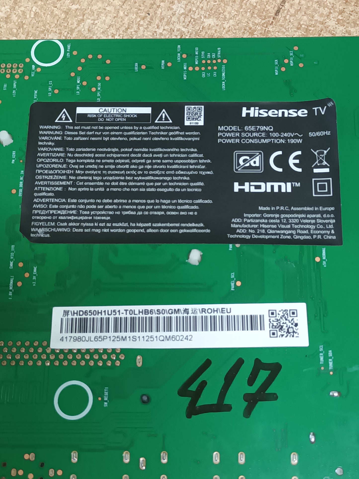 RSAG7.820.13538/ROH, de HISENSE 65E79NQ