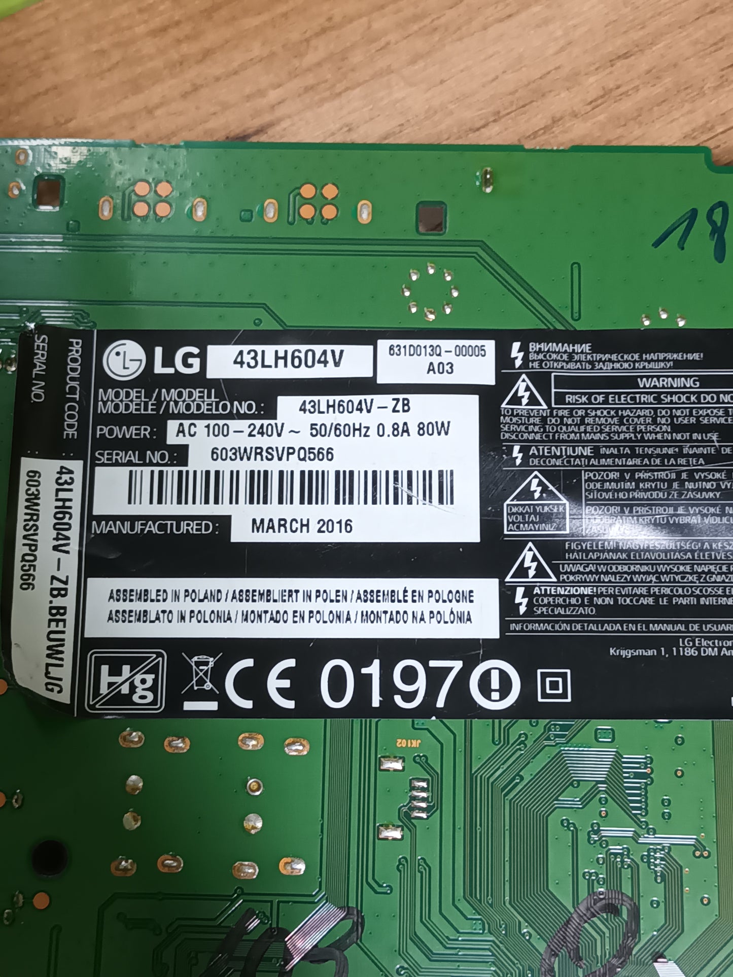 EAX66769503(1.2), EBT64181610, de LG43LH604V