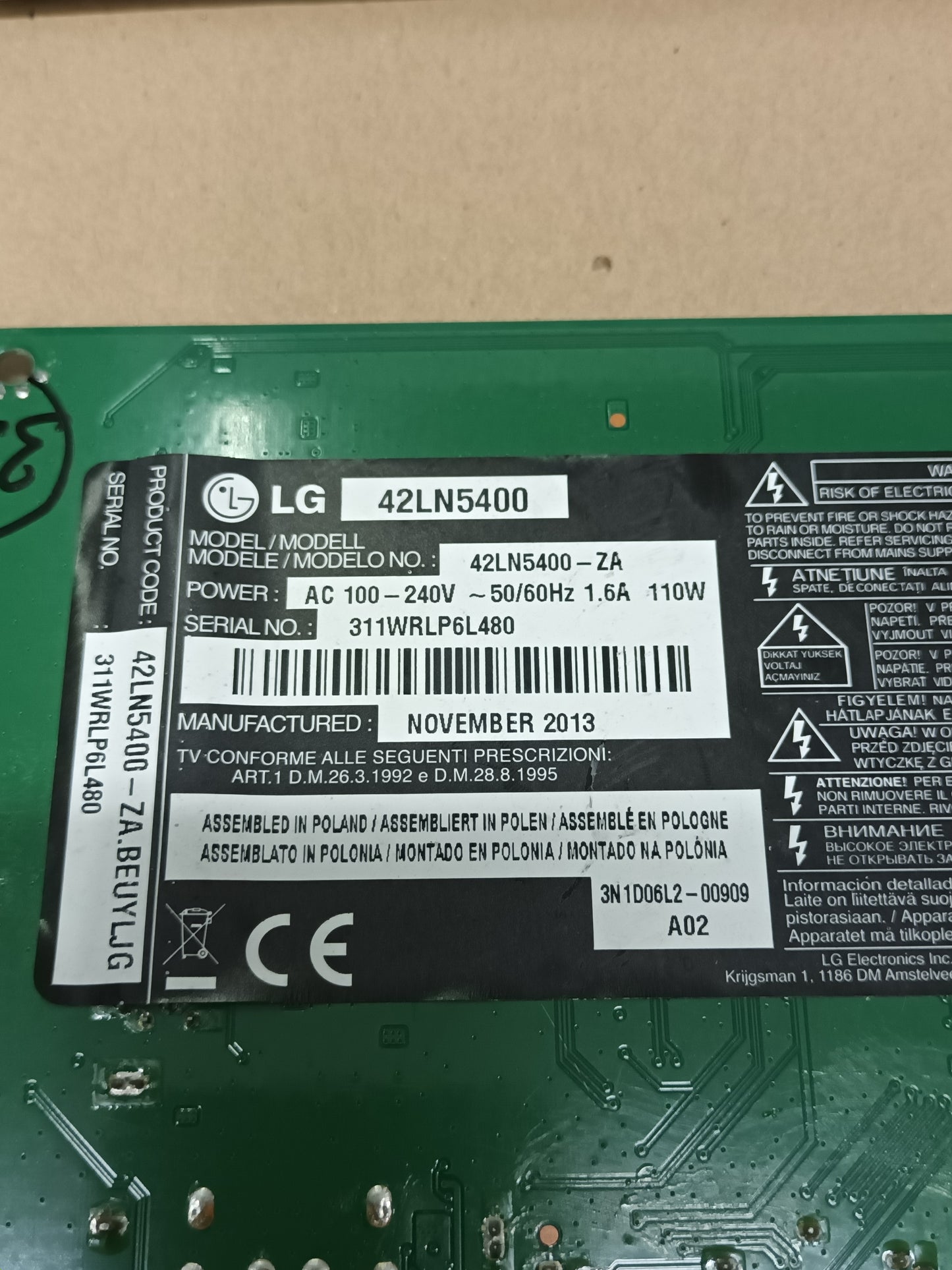 EAX64891403(1.0), de LG42LN5400