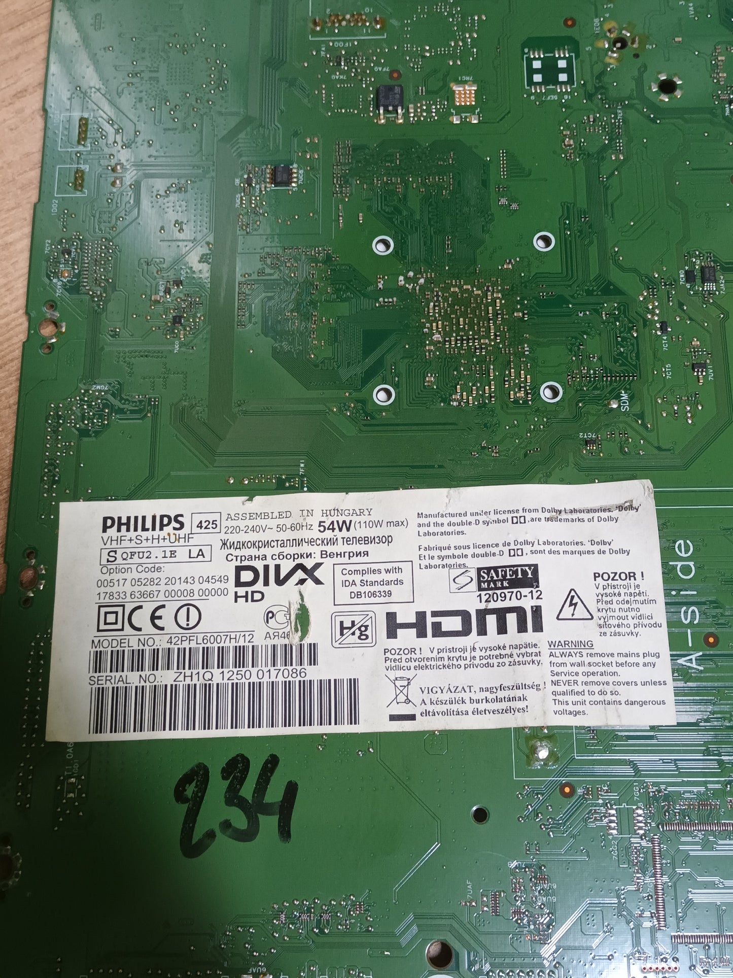 6870C-0402C, de PHILIPS 42PFL6007H/12