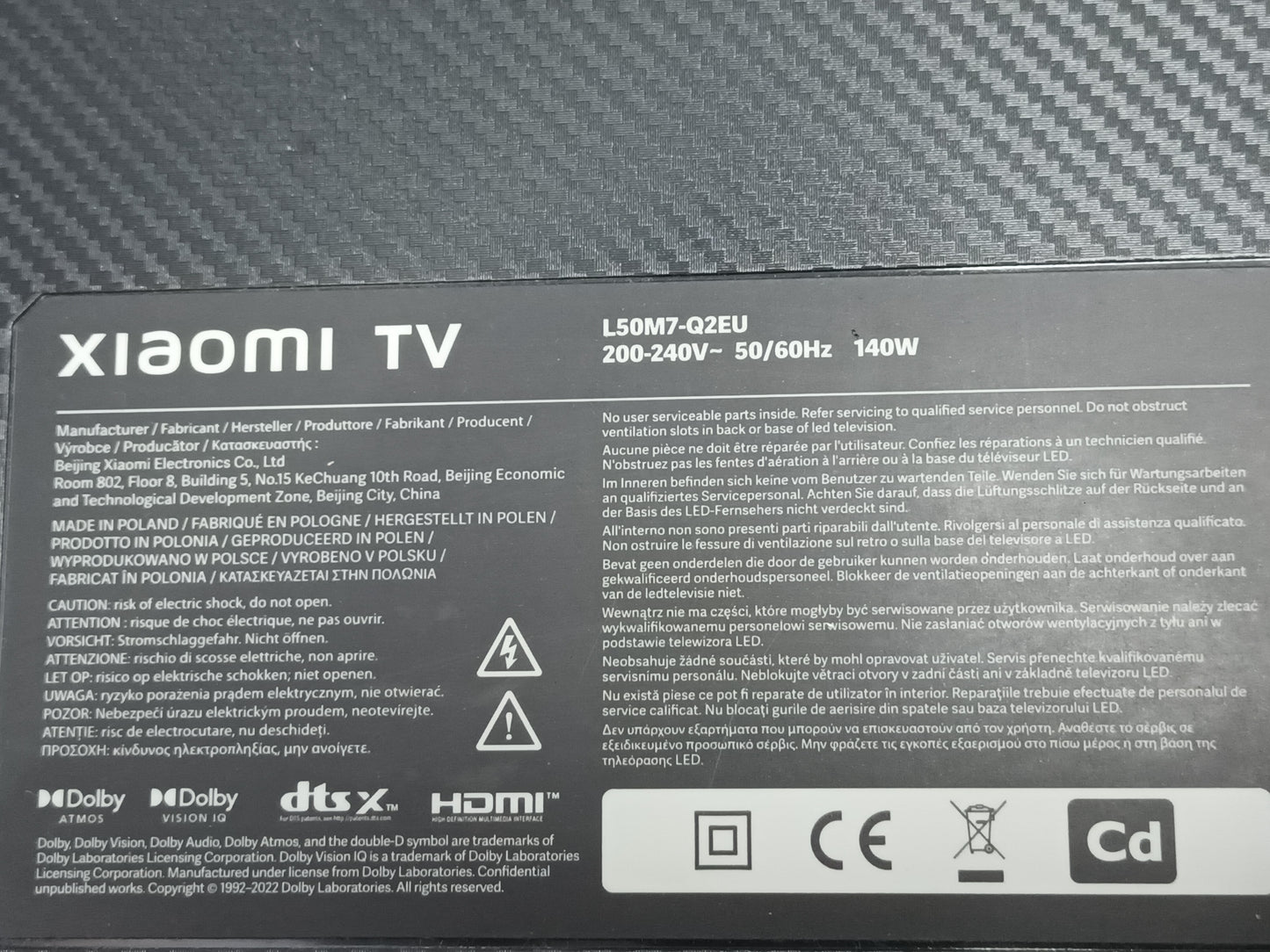 KIT 3 tiras de retroiluminación de XIAOMI L5M7-Q2EU