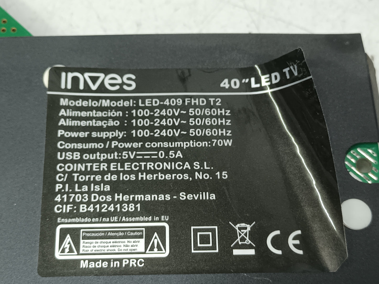 KIT 3 tiras de retroiluminación de INVES LED-409FHD T2