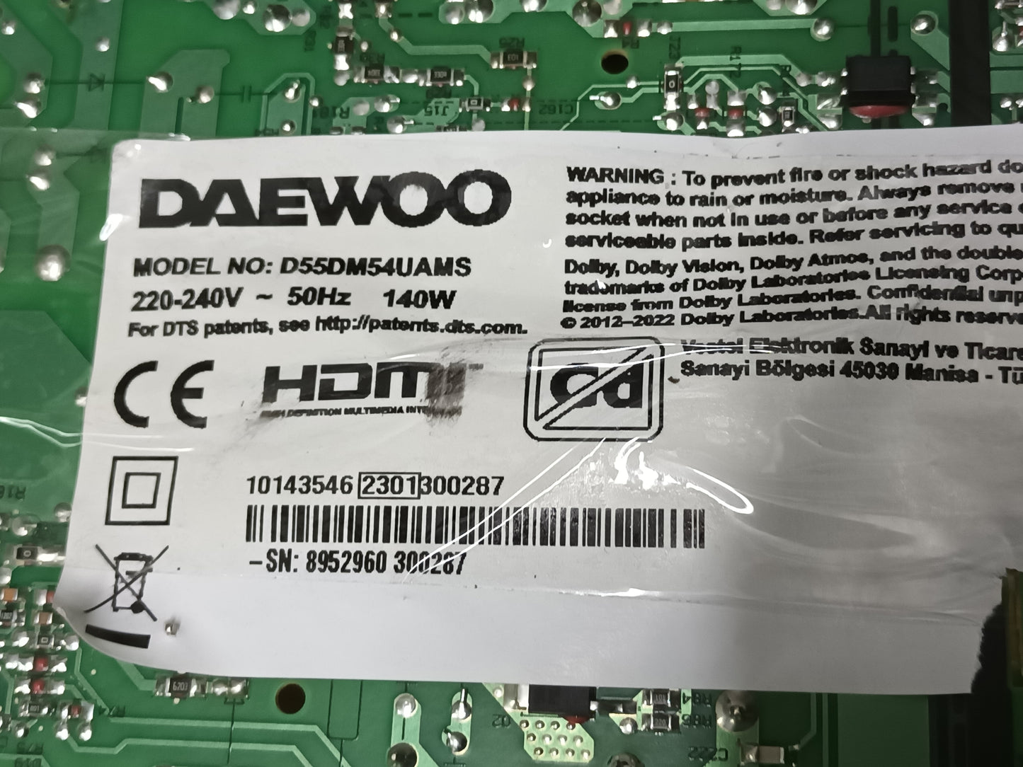 KIT 4 TIRAS LED de DAEWOO D55DM54UAMS,