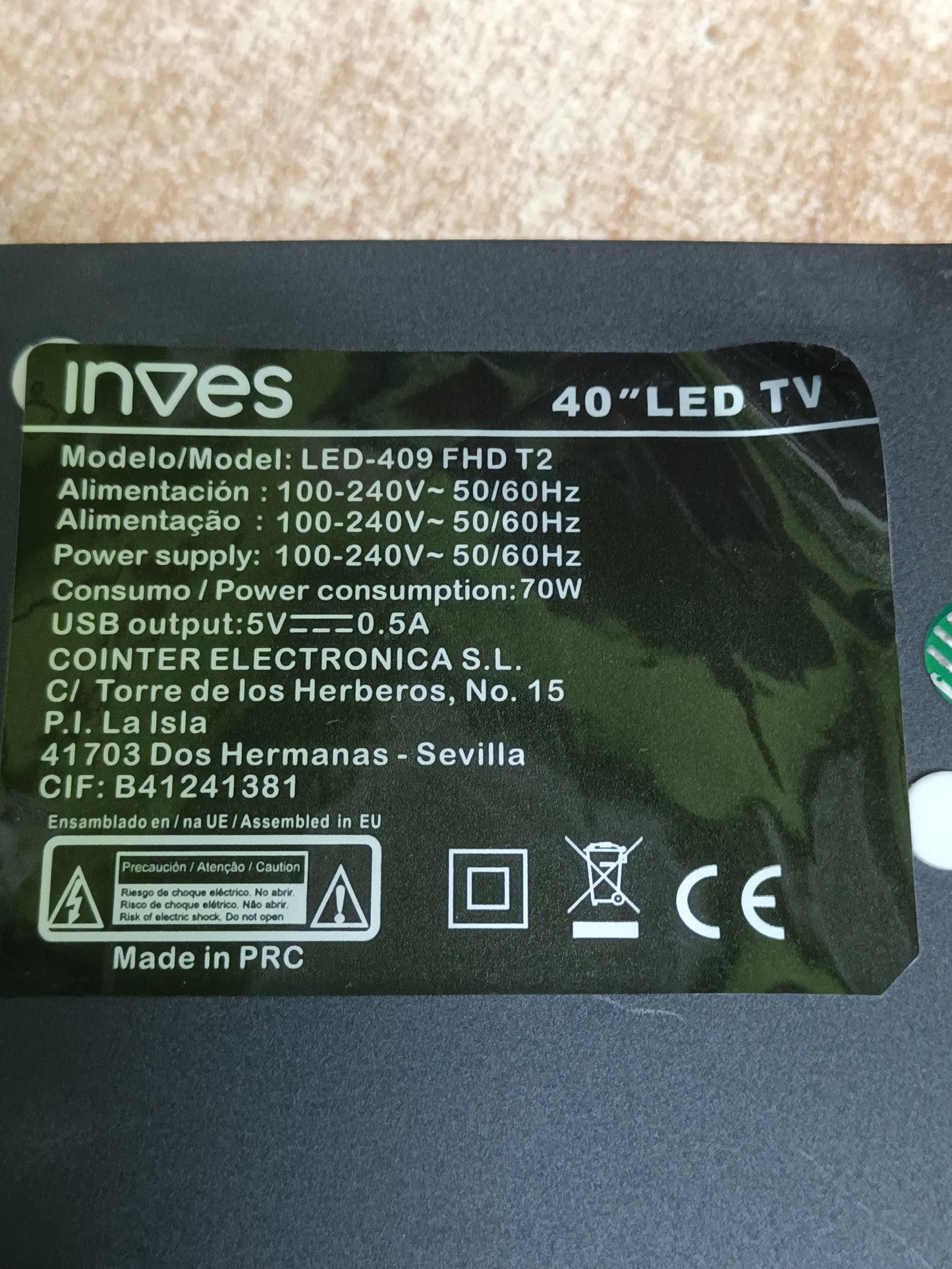 TP.MS3663S.PB801, de INVES LED-409 FHD T