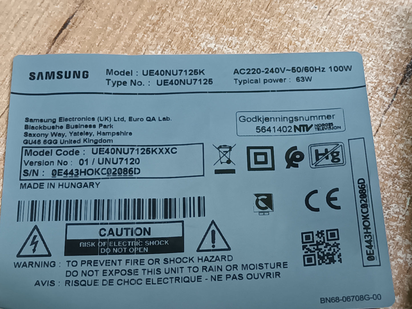 soporte, pies de SAMSUNG UE40NU7125K