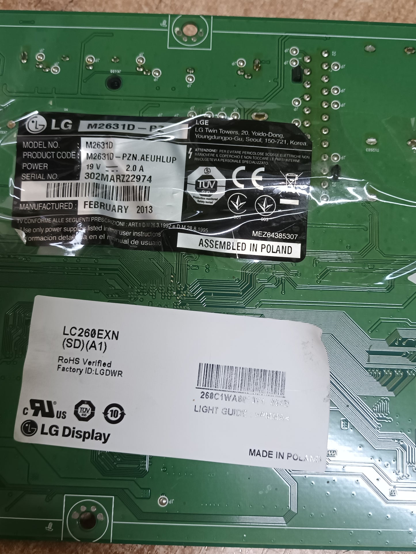 EAX64907503(1.0), de LGM2631D-PZ, (ref-424)