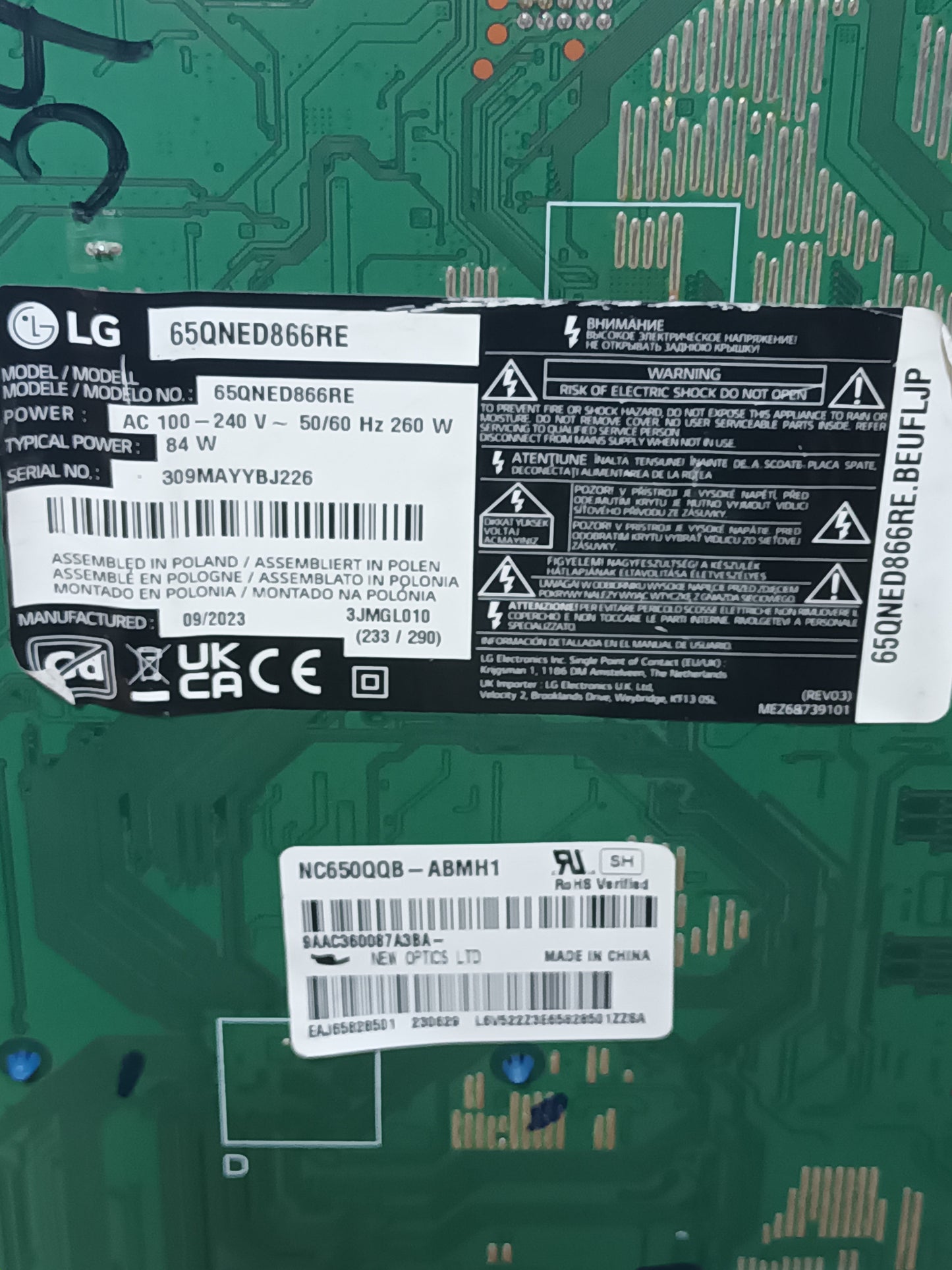 EPLH16CD1A, EBR39175001 de LG65QNED866RE