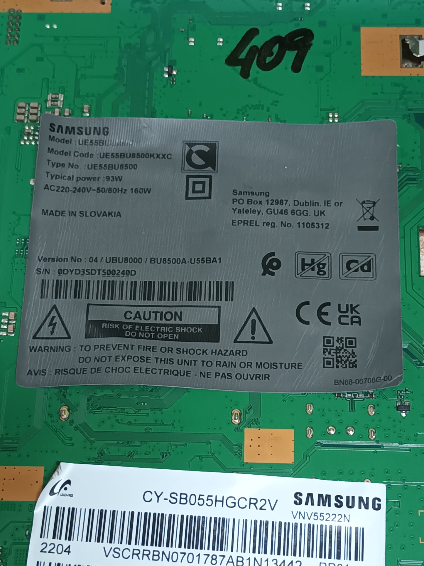 BN94-17382A, de Samsung UE55BU8500K
