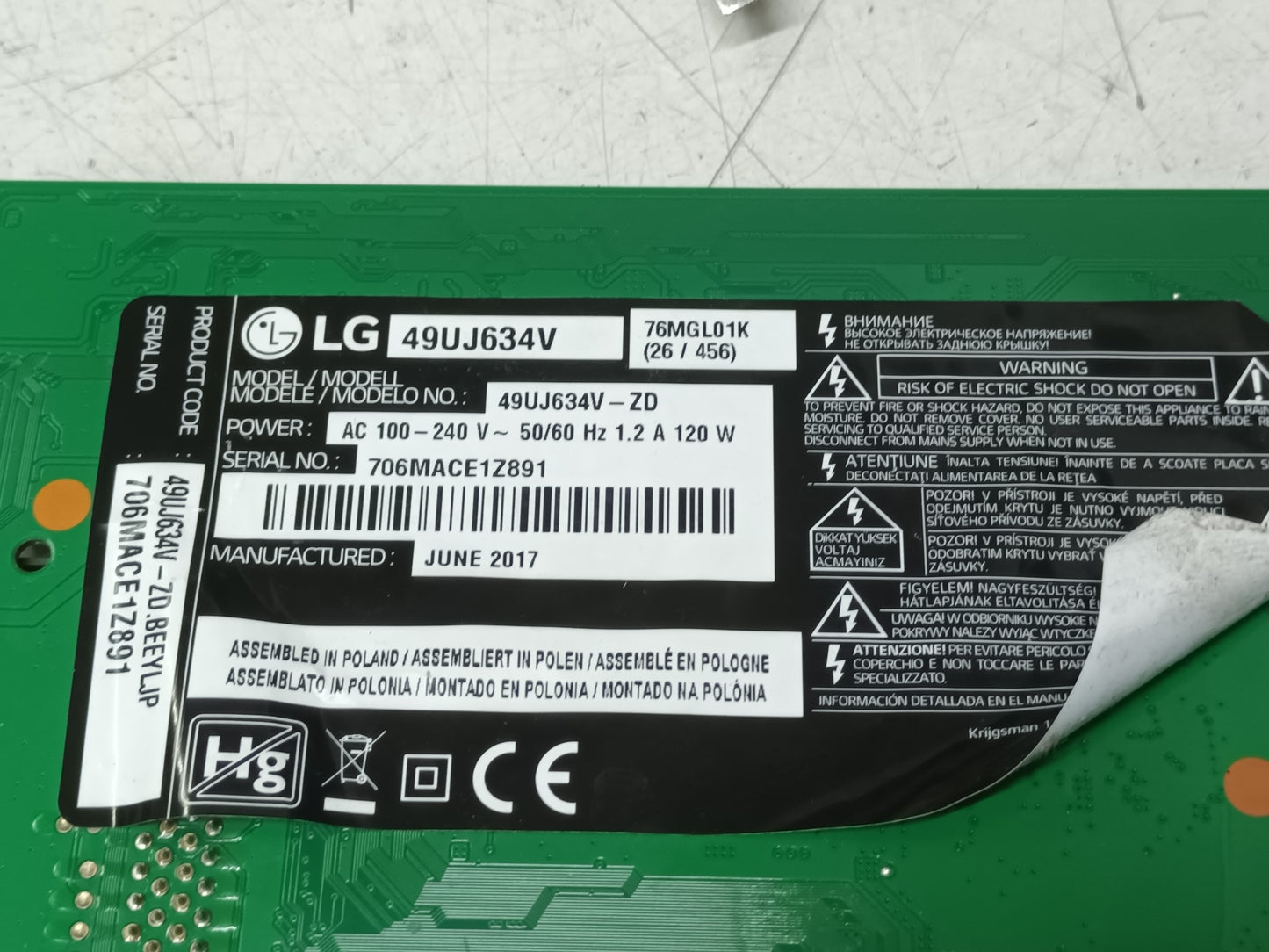 soporte, peana de LG49UJ634V