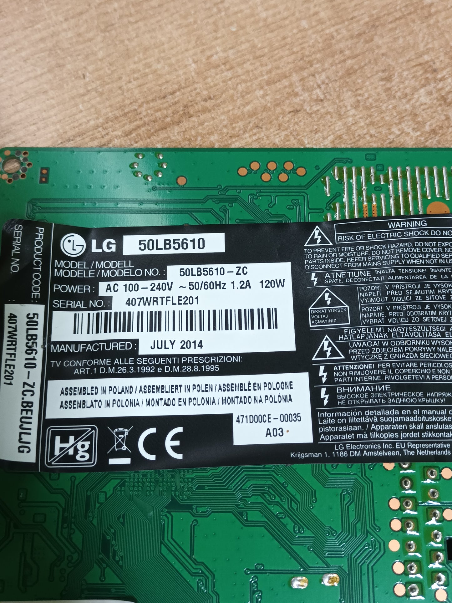 EAX65423801(2.1) de LG50LB5610