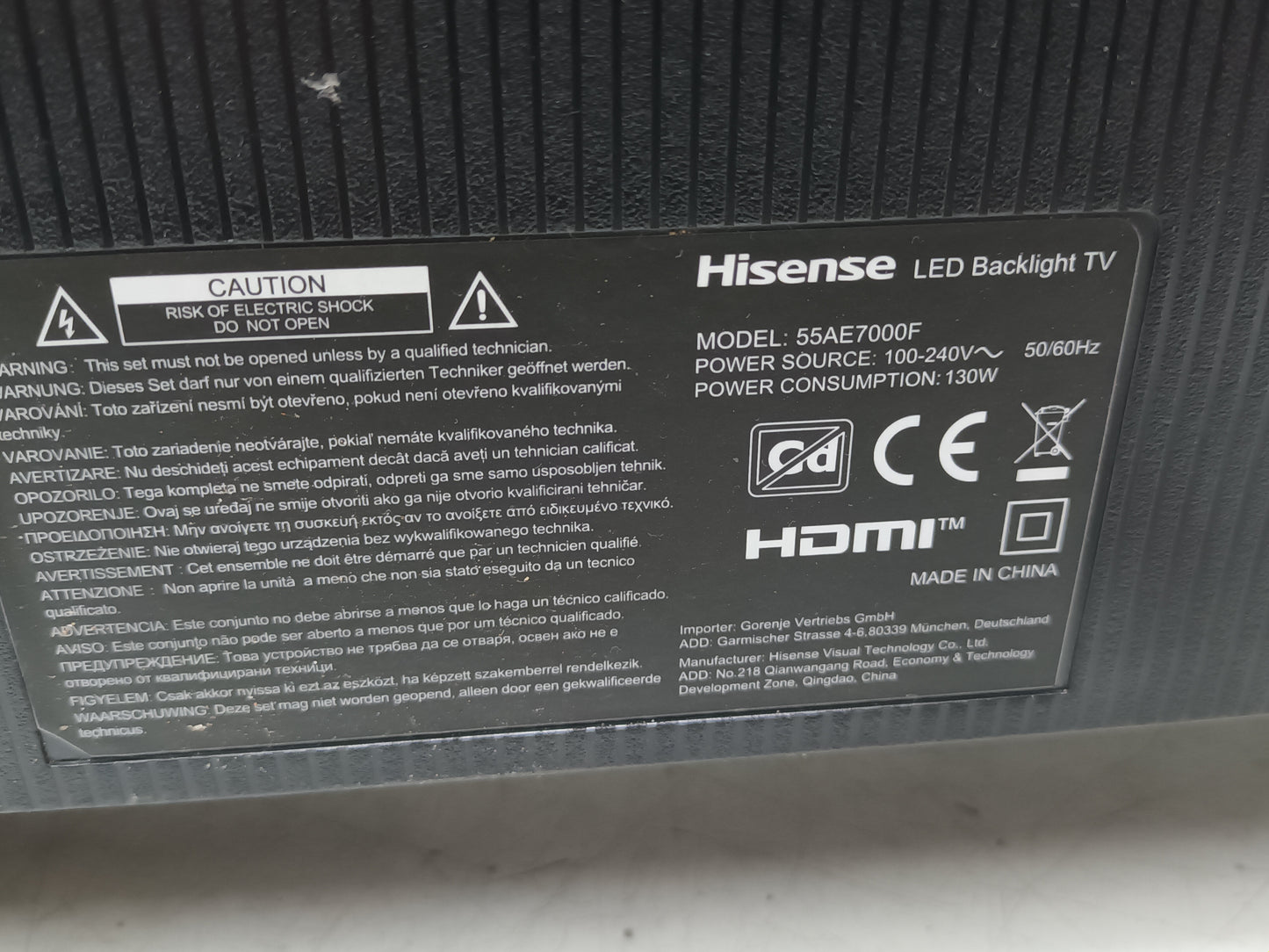 HISENSE 55AE7000F, KIT TIRAS LED, (ref,153)