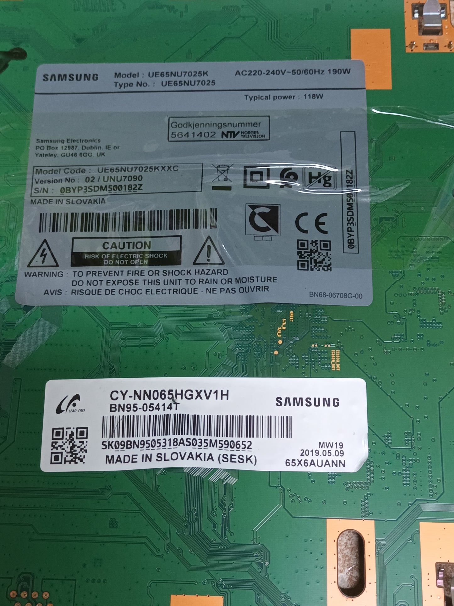 BN94-12873G, de SAMSUNG UE65NU7025K