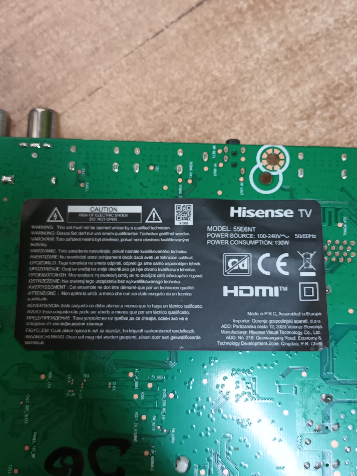 RSAG7.820.10545/R0H, de HISENSE 55E6NT