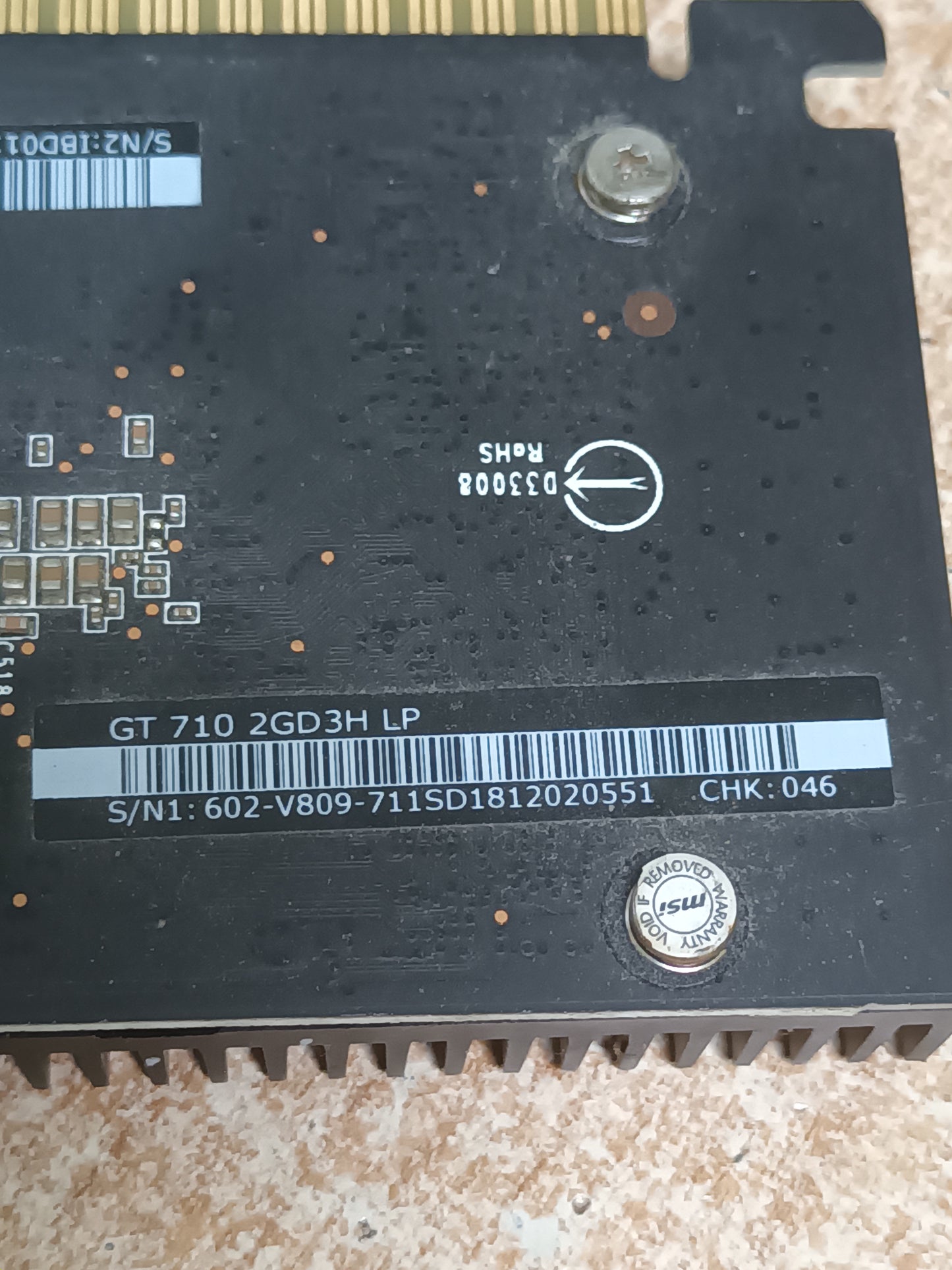 Tarjeta Gráfica MSI GeForce GT710 2GB DDR3